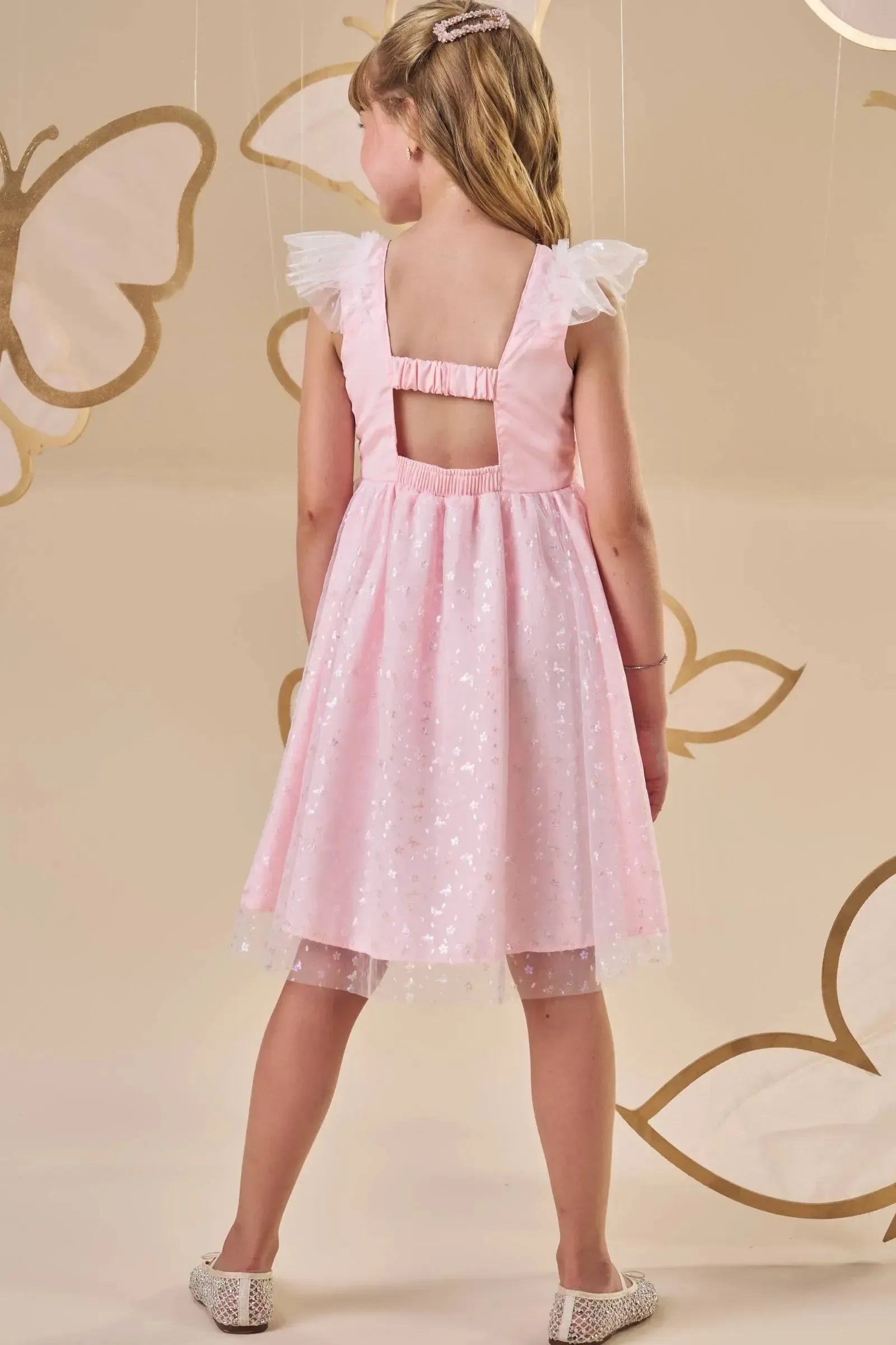 Vestido em Tule Borboleta 87184 Infanti Infantil Menina
