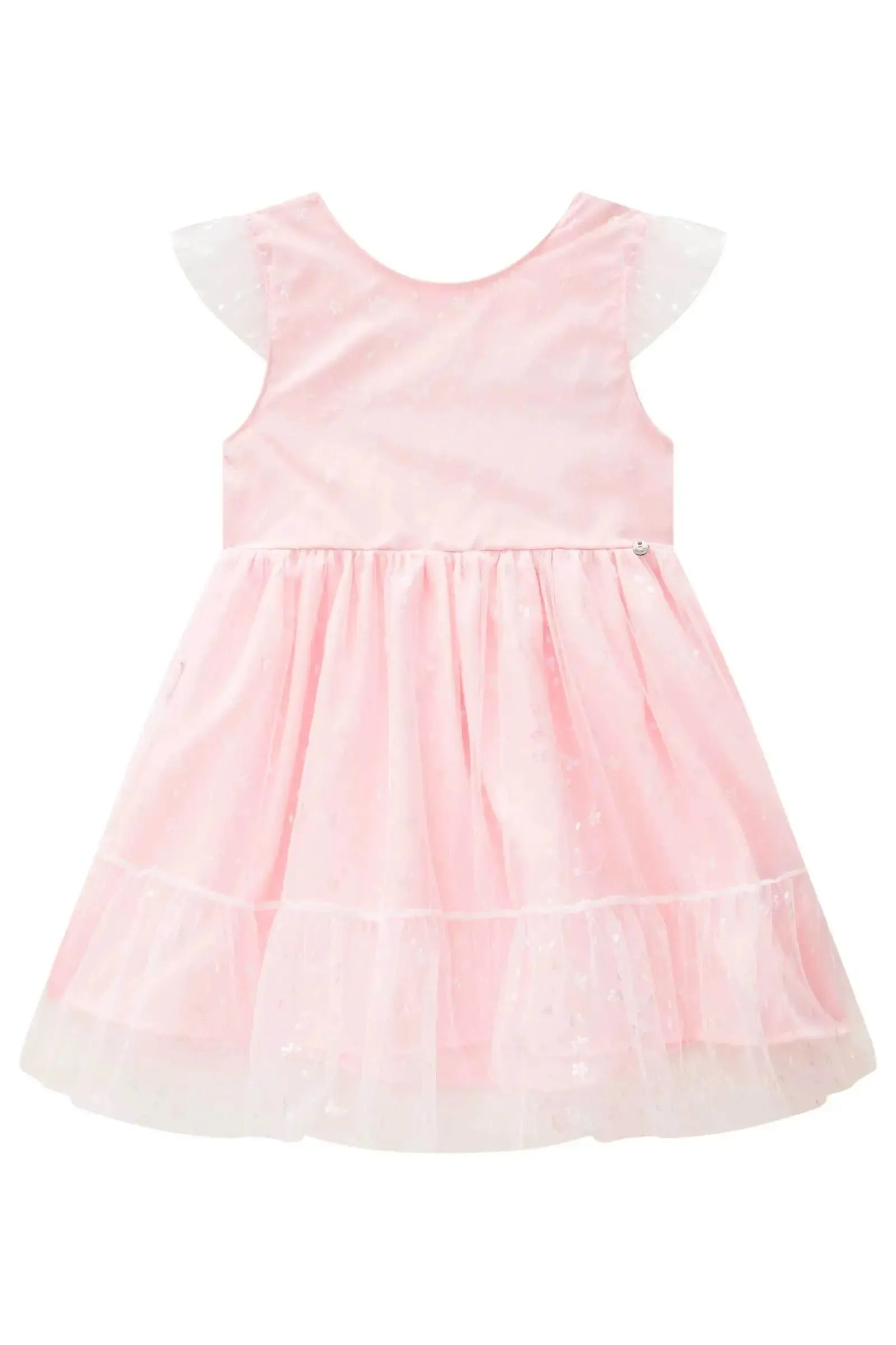 Vestido em Tule Borboletas 86870 Infanti Bebê Menina