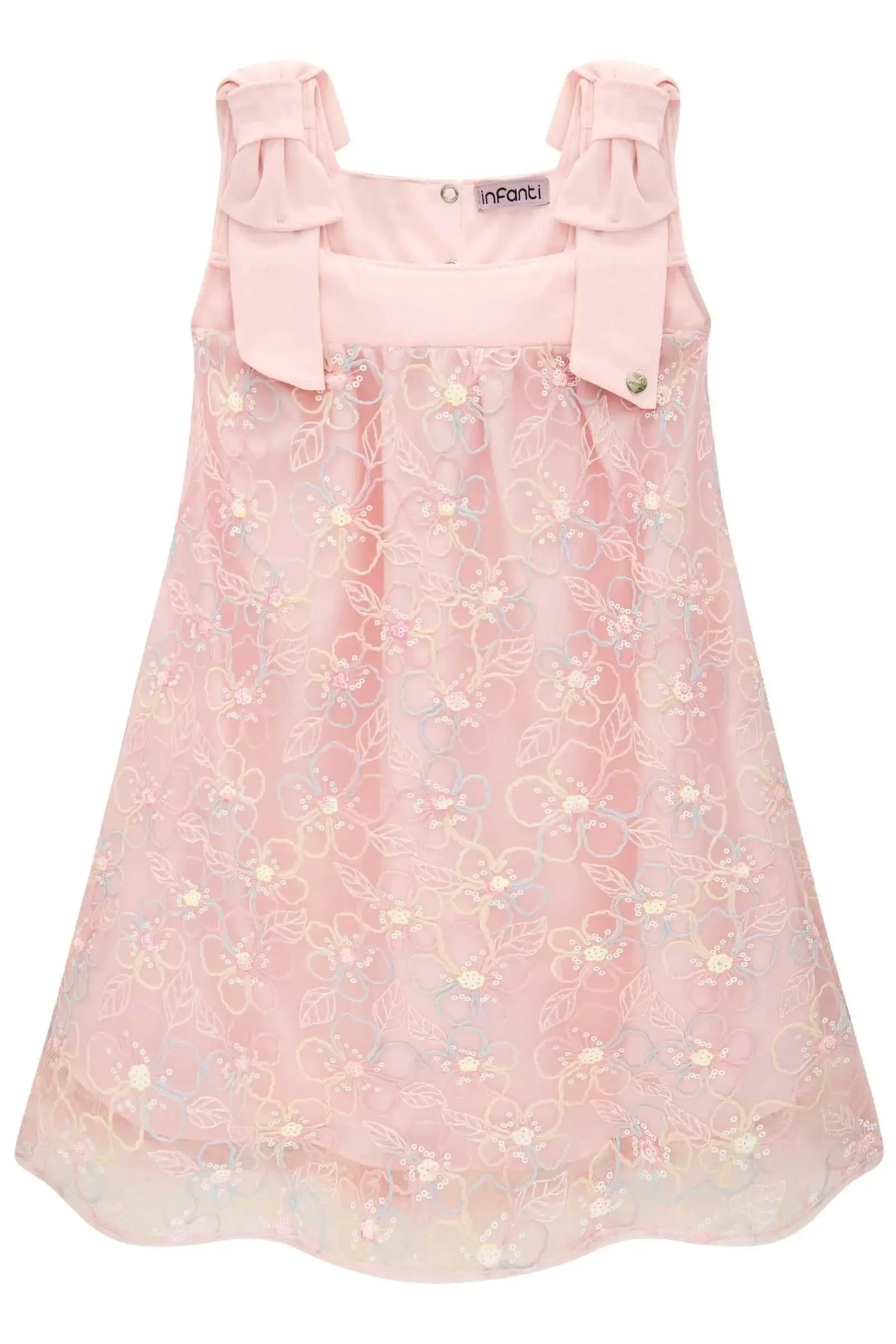 Vestido em Tule Bordado Garden 84008 Infanti Infantil Menina