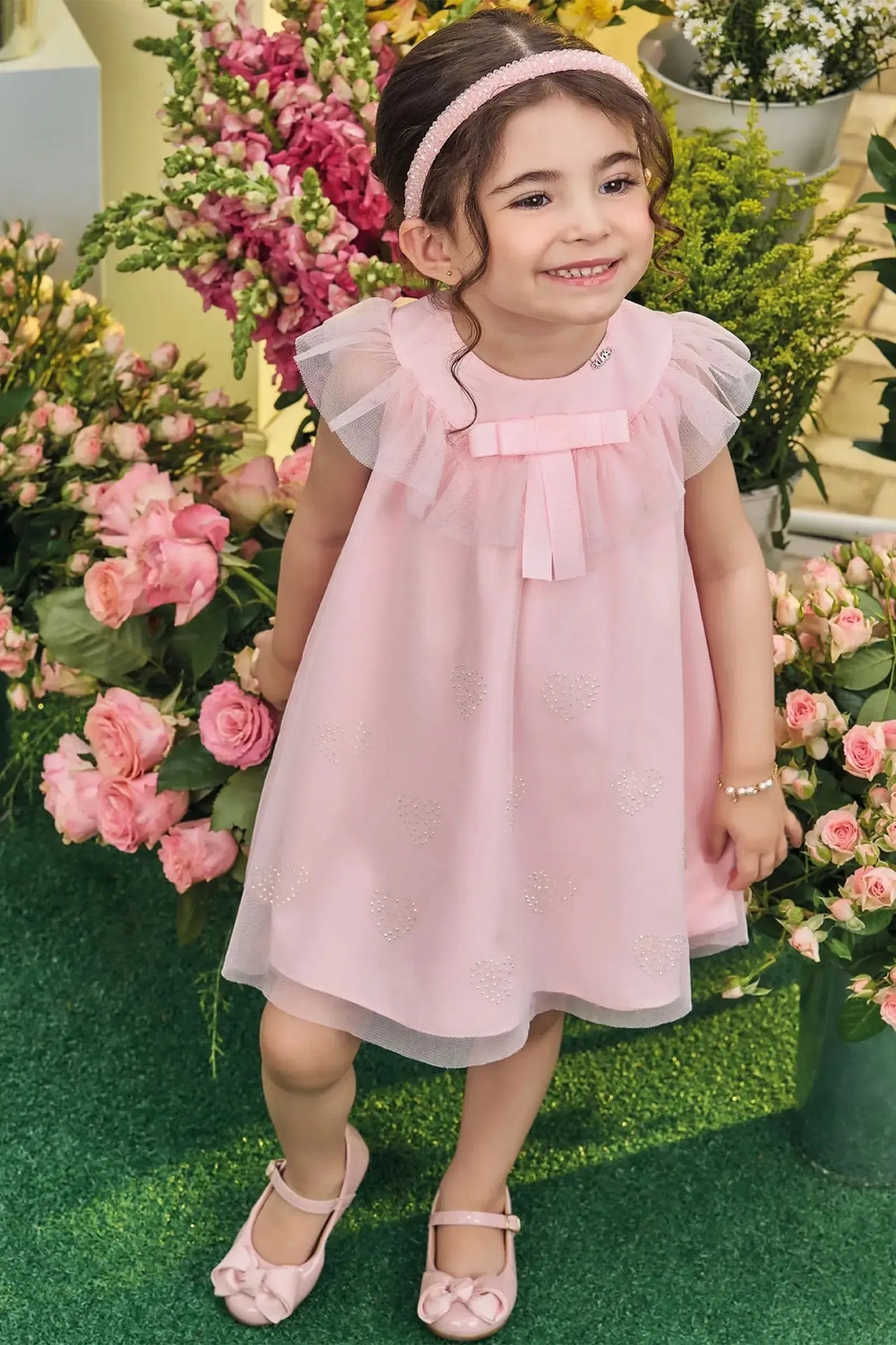 Vestido em Tule com Elastano 84280 Kukiê Bebê Menina