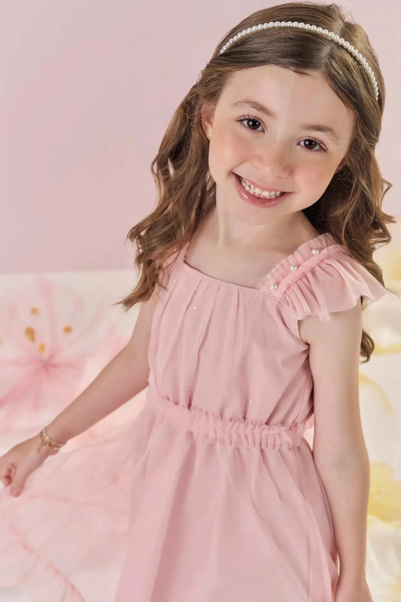 Vestido em Tule com Elastano 87342 Kukiê Infantil Menina