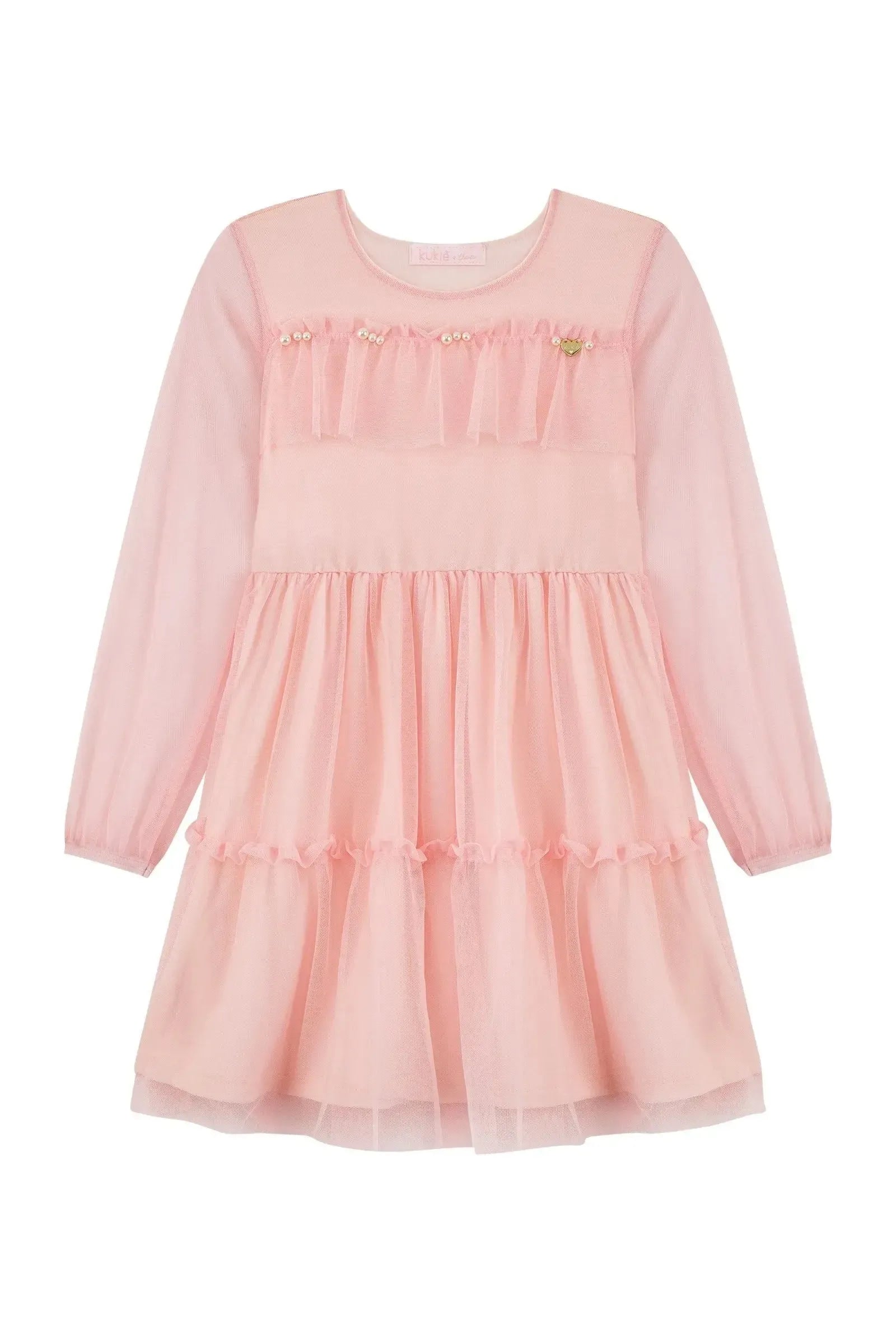 Vestido em Tule com Elastano 93182 Kukiê Infantil Menina