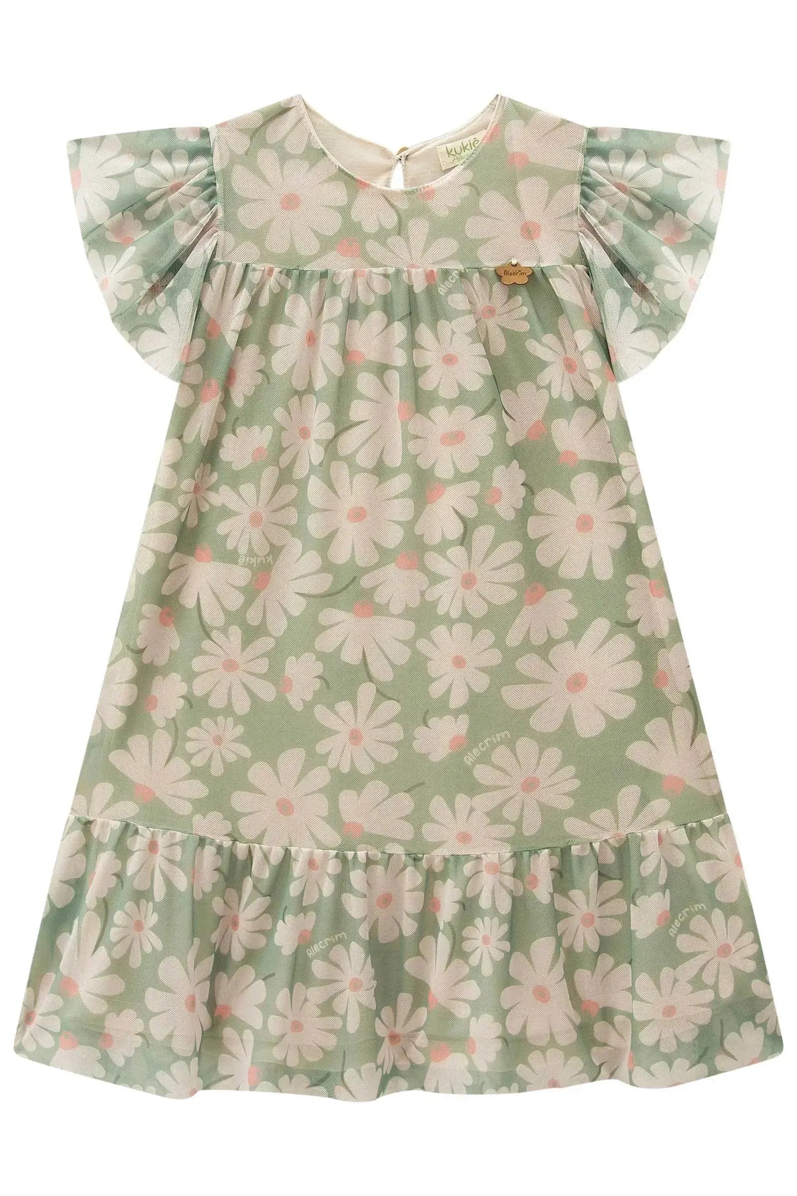 Vestido em Tule com Elastano 98541 Kukiê Infantil Menina