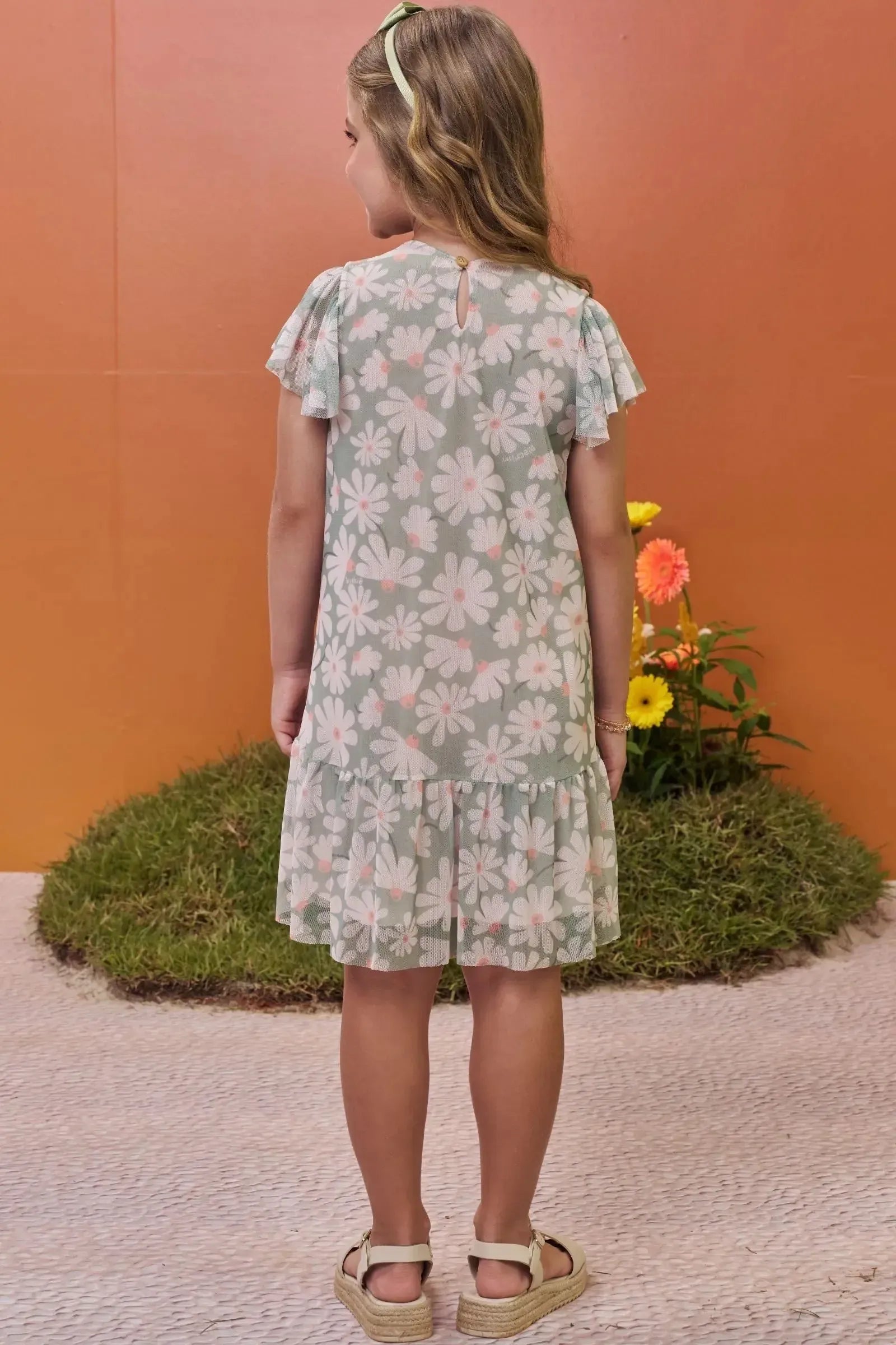 Vestido em Tule com Elastano 98541 Kukiê Infantil Menina