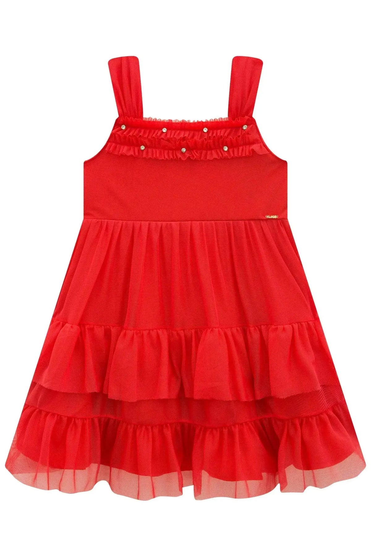 Vestido em Tule com Elastano 99200 Kukiê Infantil Menina