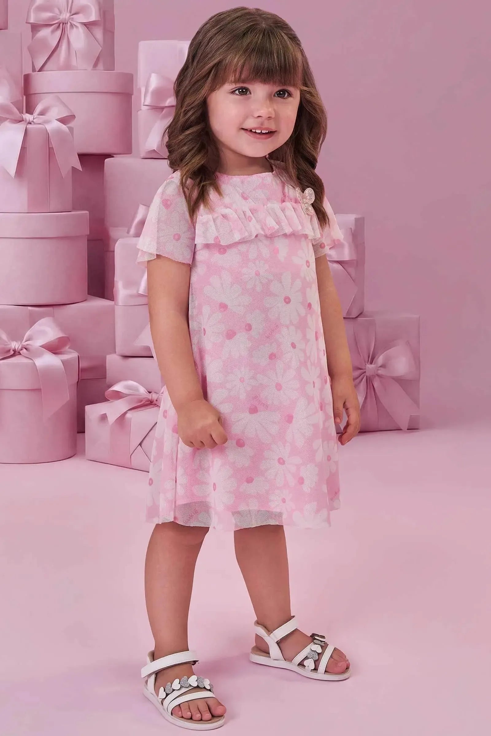 Vestido em Tule com Elastano 99654 Kukiê Infantil Menina