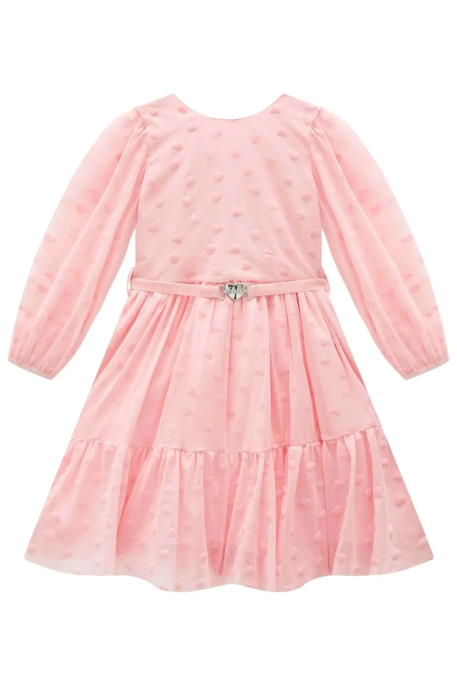 Vestido em Tule Flocking Coração 89446 Infanti Infantil Menina