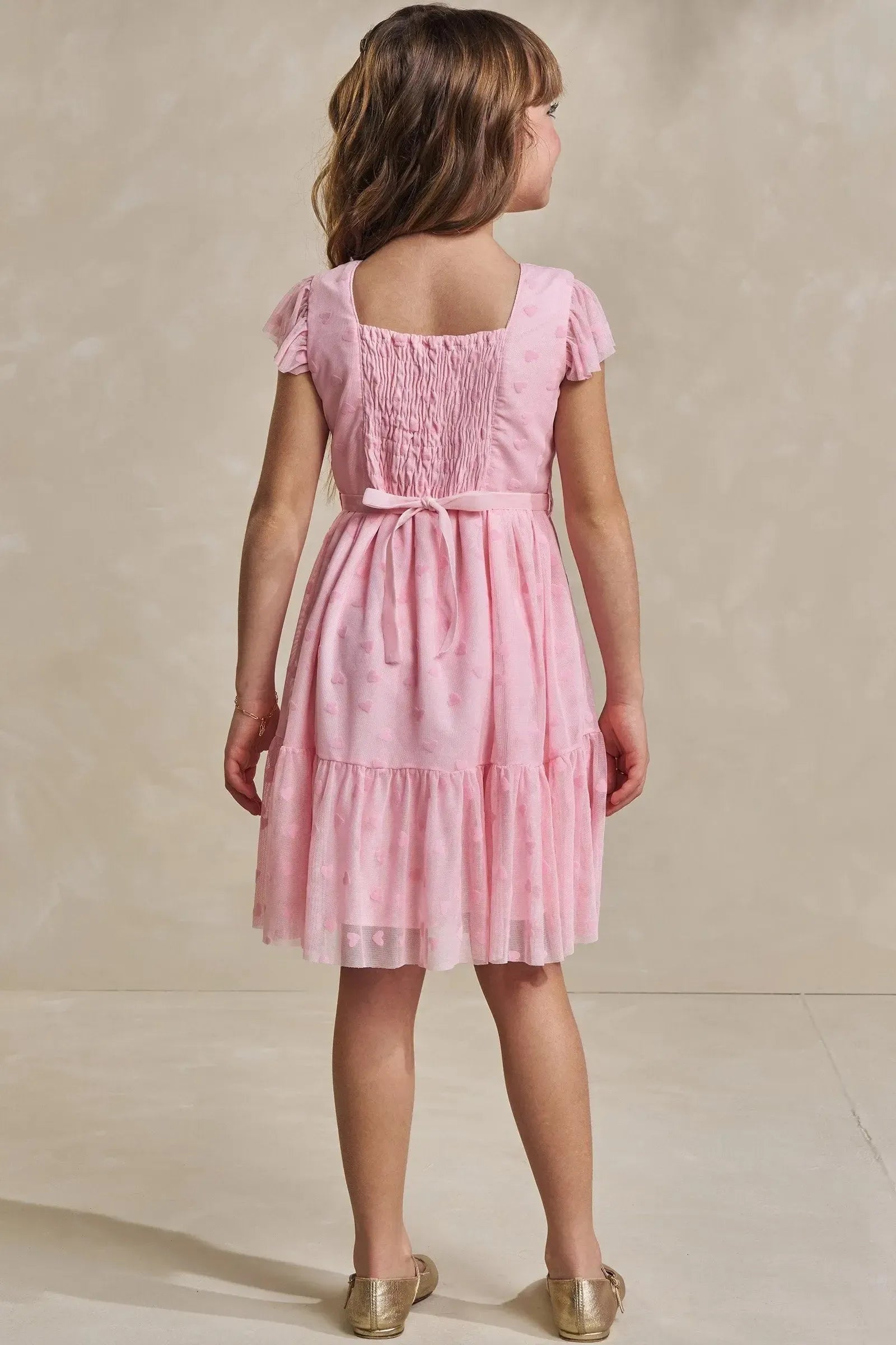 Vestido em Tule Flocking Coração 93443 Infanti Infantil Menina