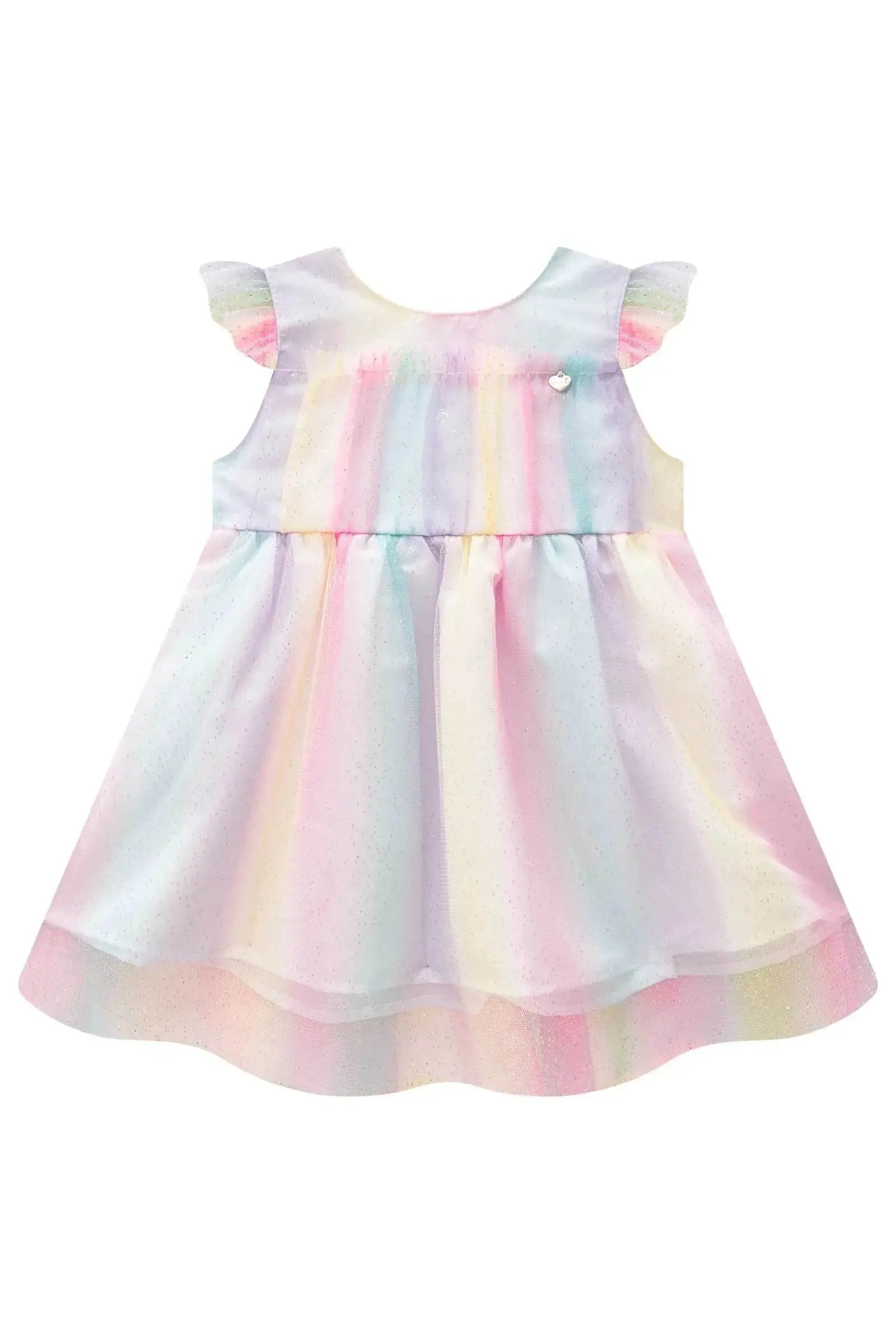 Vestido em Tule Foil Degradê 87092 Infanti Bebê Menina