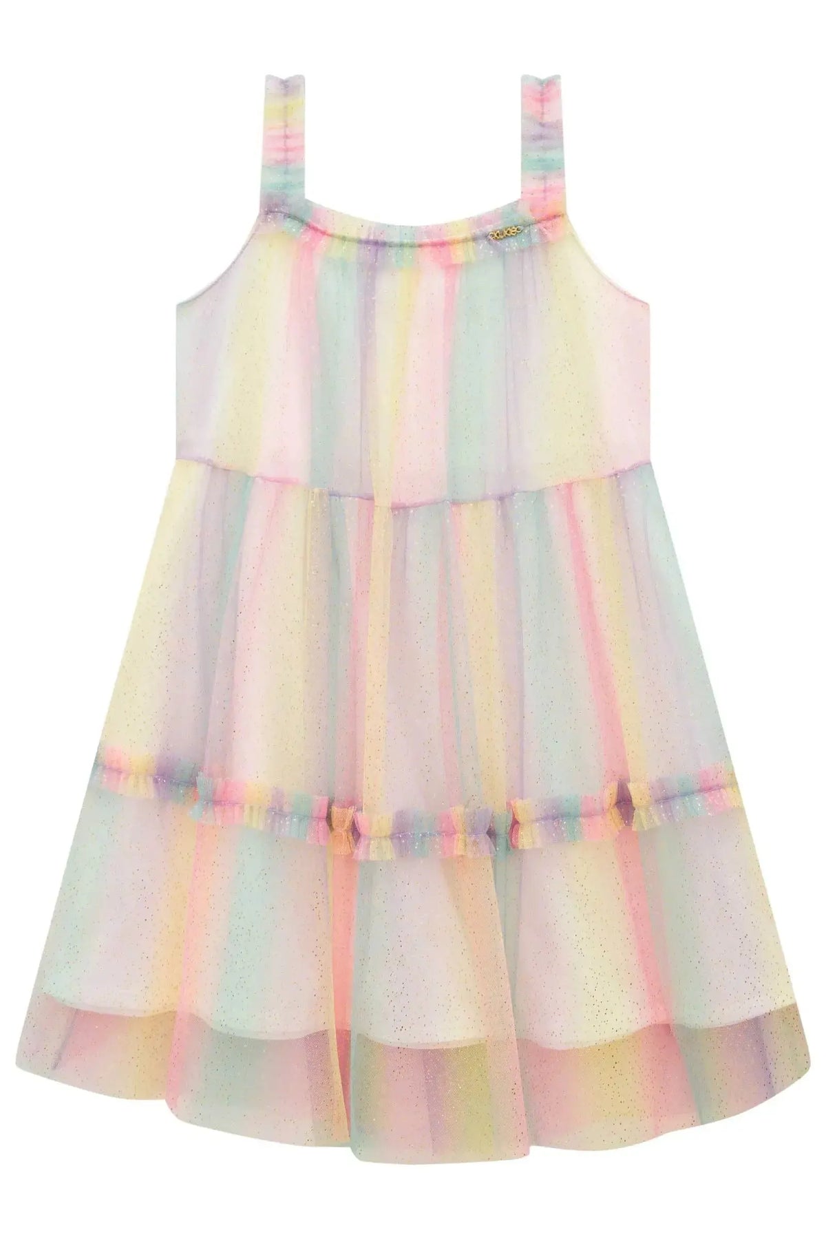Vestido em Tule Foil Degradê 99637 Kukiê Infantil Menina