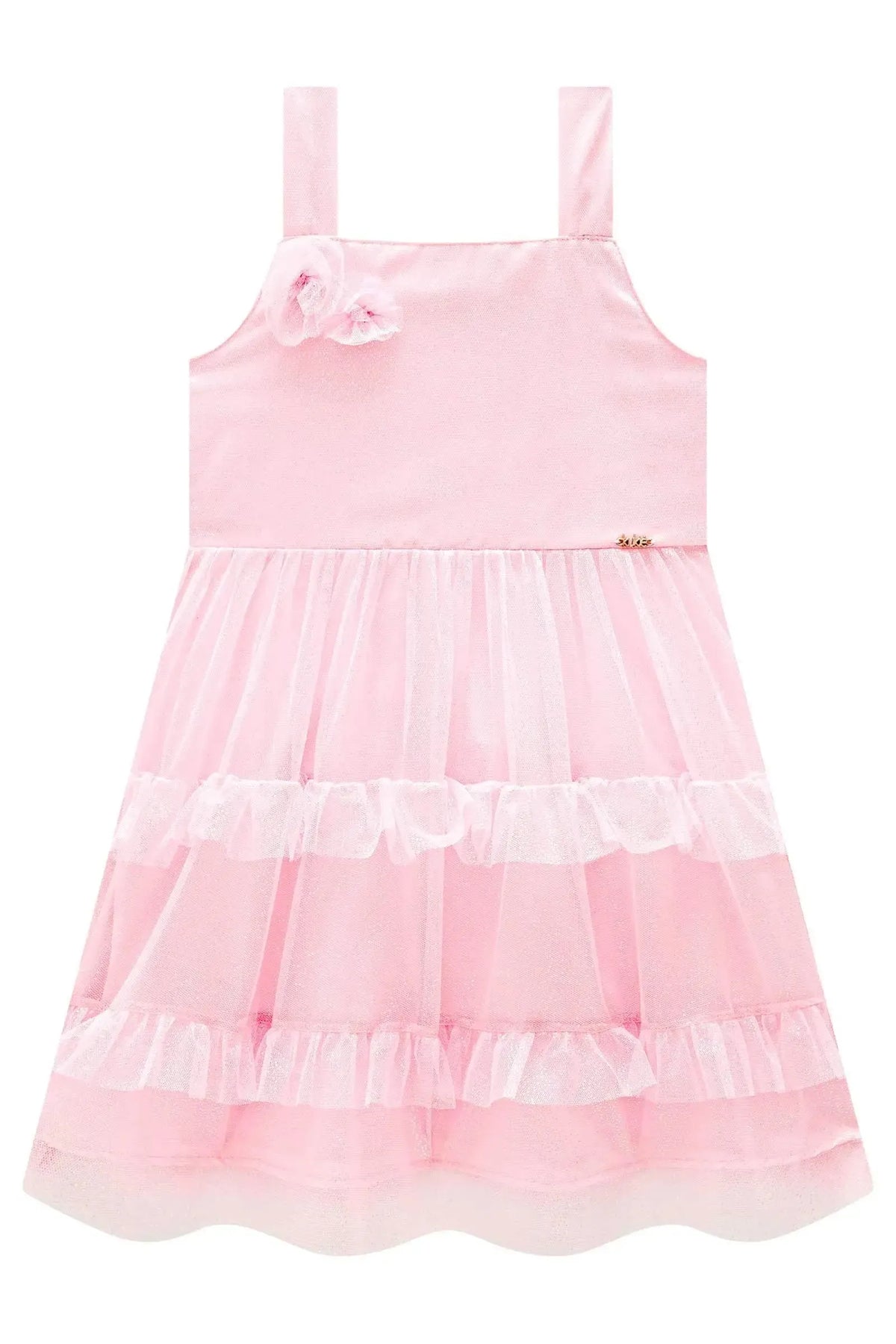 Vestido em Tule Glitter 98850 Kukiê Infantil Menina