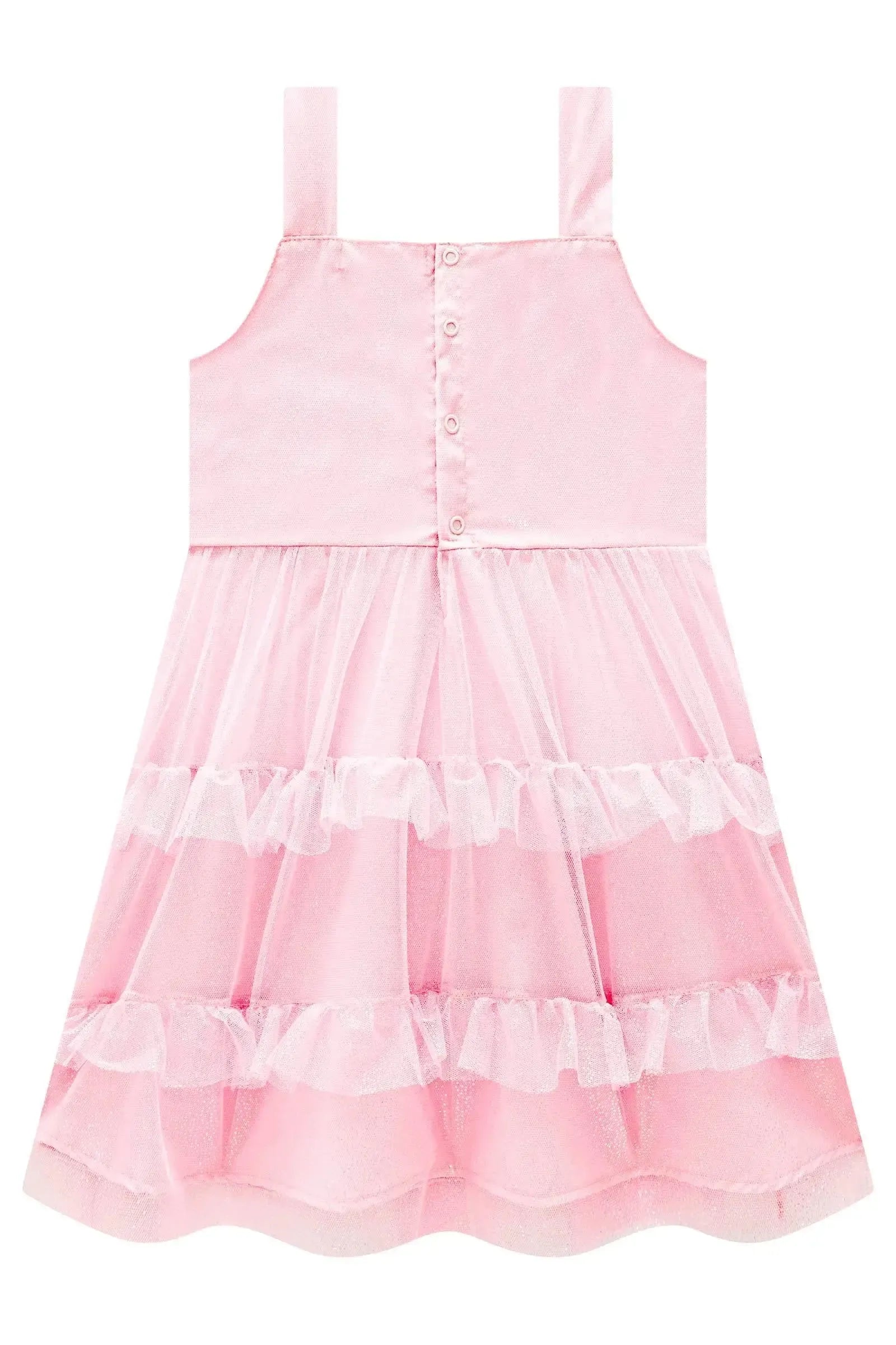 Vestido em Tule Glitter 98850 Kukiê Infantil Menina