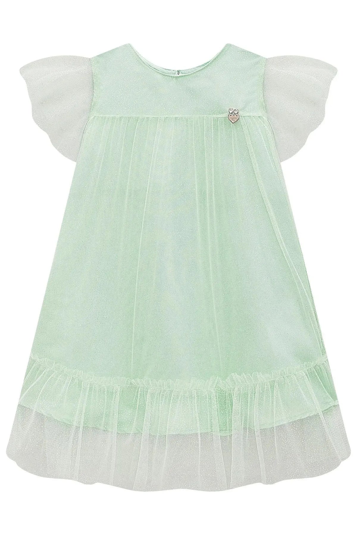 Vestido em Tule Glitter 98858 Kukiê Infantil Menina