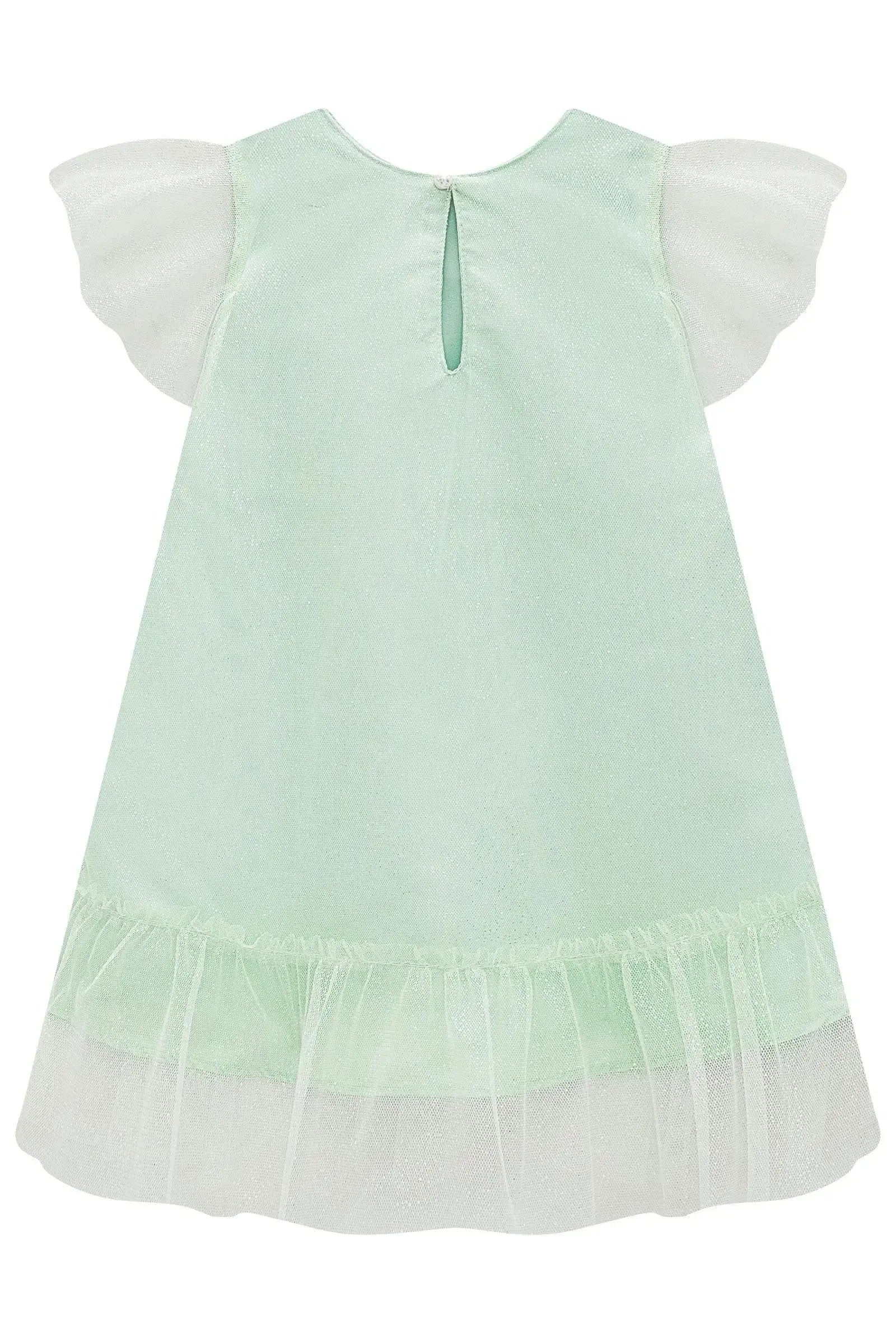 Vestido em Tule Glitter 98858 Kukiê Infantil Menina