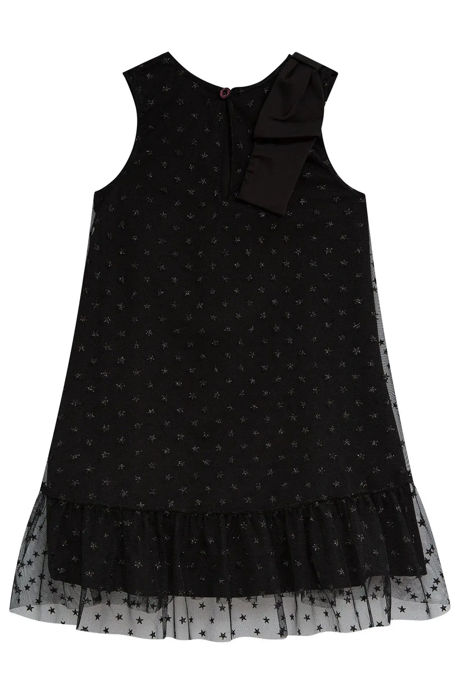 Vestido em Tule Glitter Estrelas 96564 Kukiê Infantil Menina
