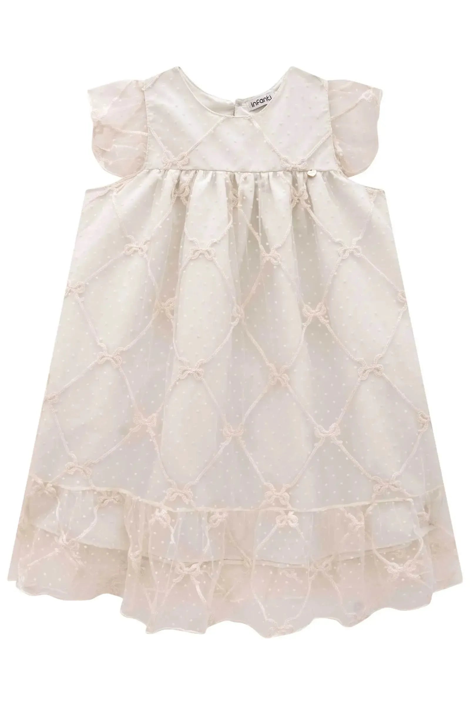 Vestido em Tule Laços 84009 Infanti Infantil Menina