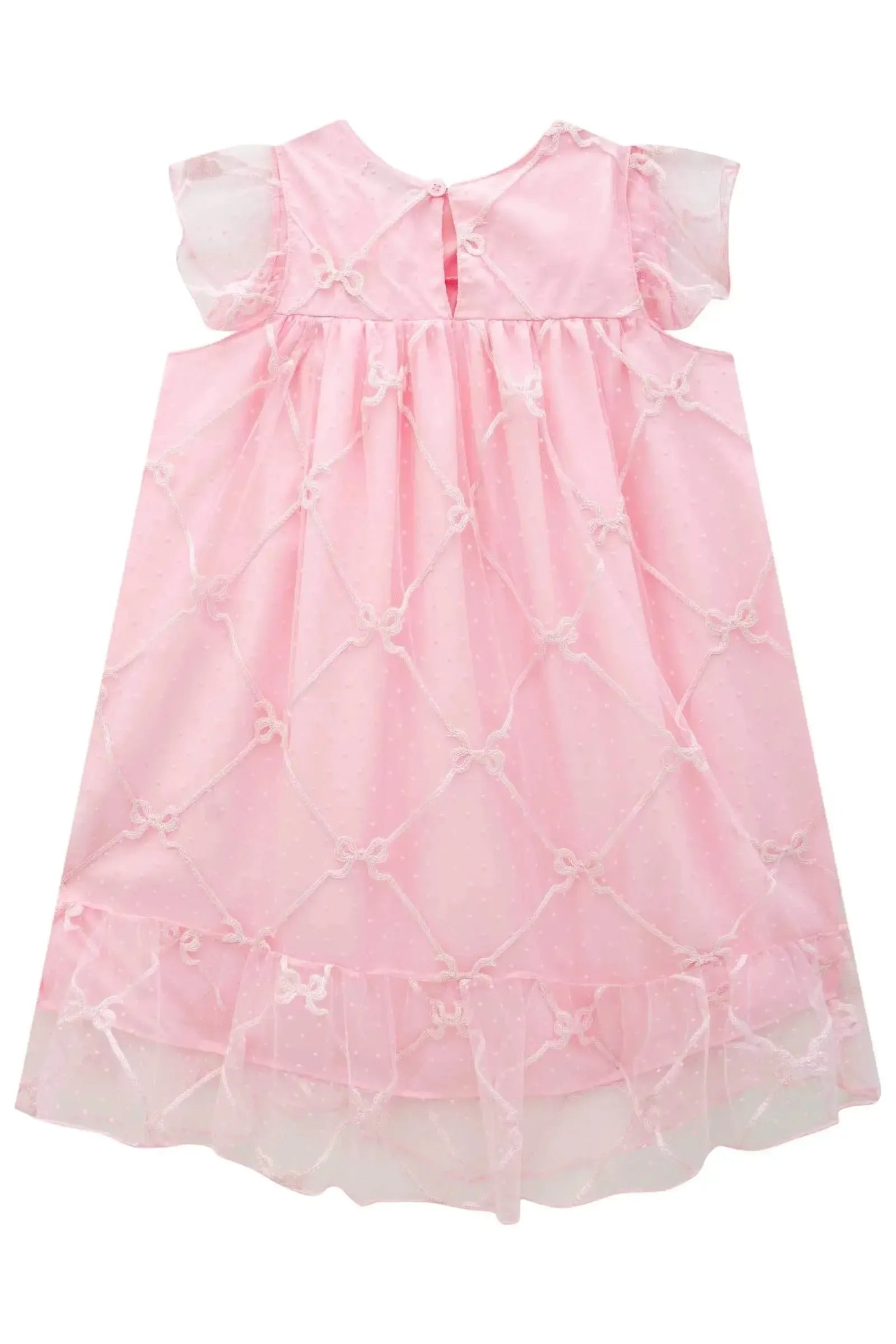 Vestido em Tule Laços 84009 Infanti Infantil Menina