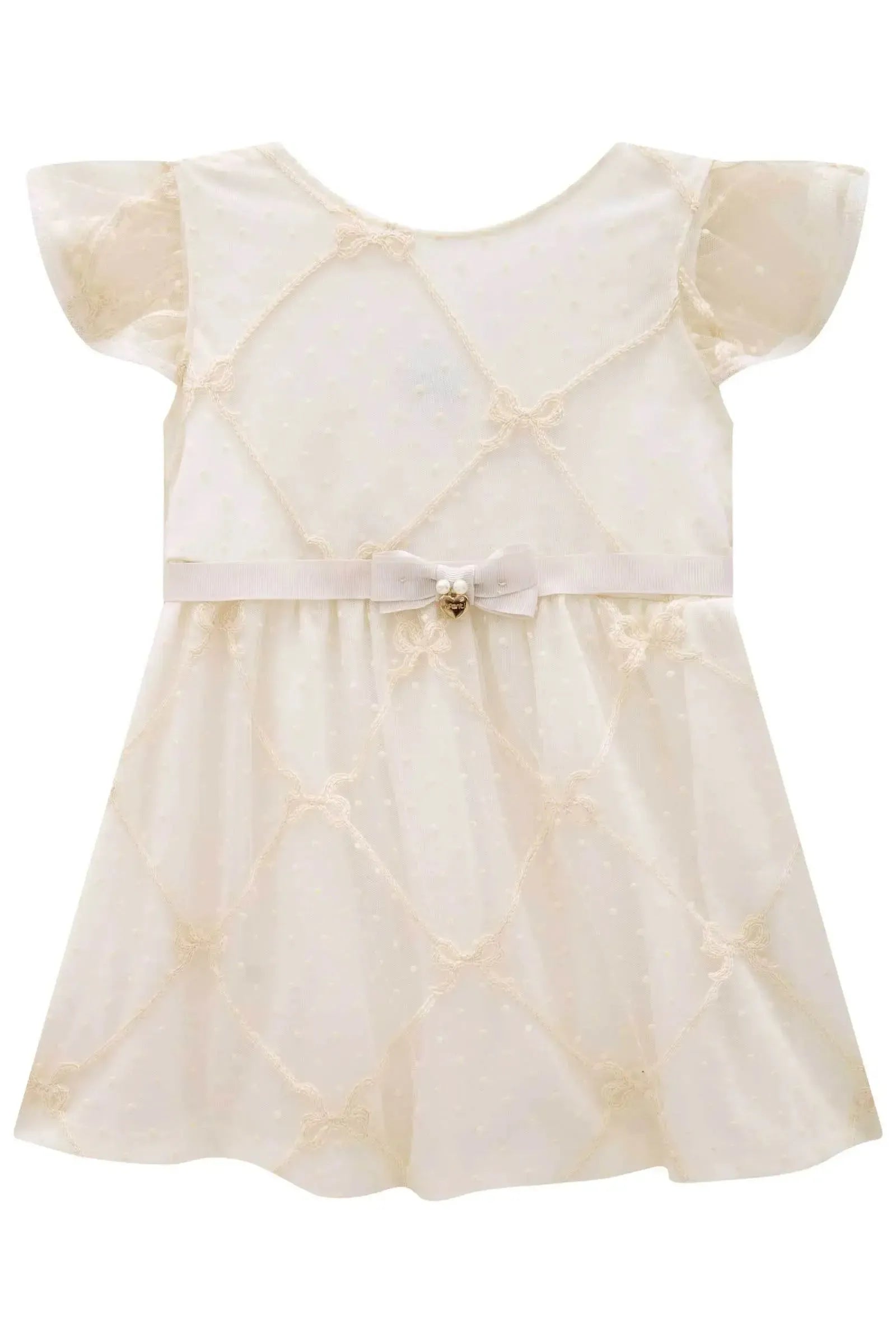 Vestido em Tule Laços 84148 Infanti Bebê Menina