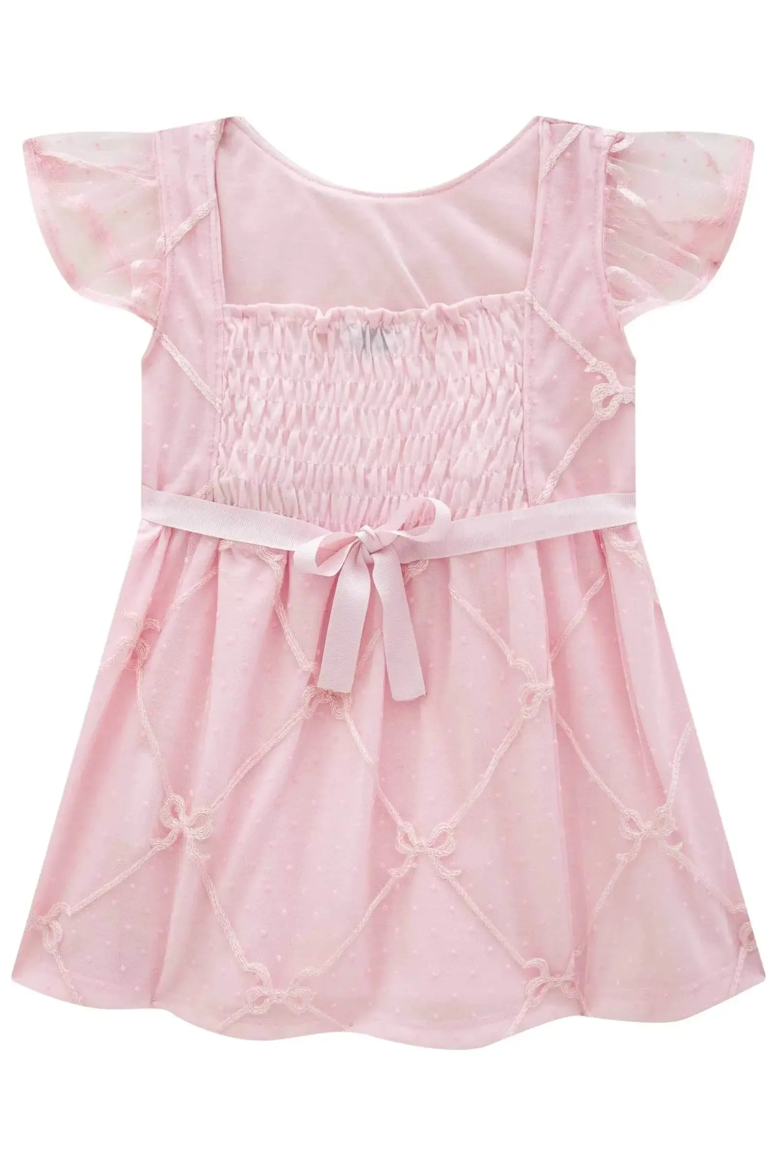 Vestido em Tule Laços 84148 Infanti Bebê Menina