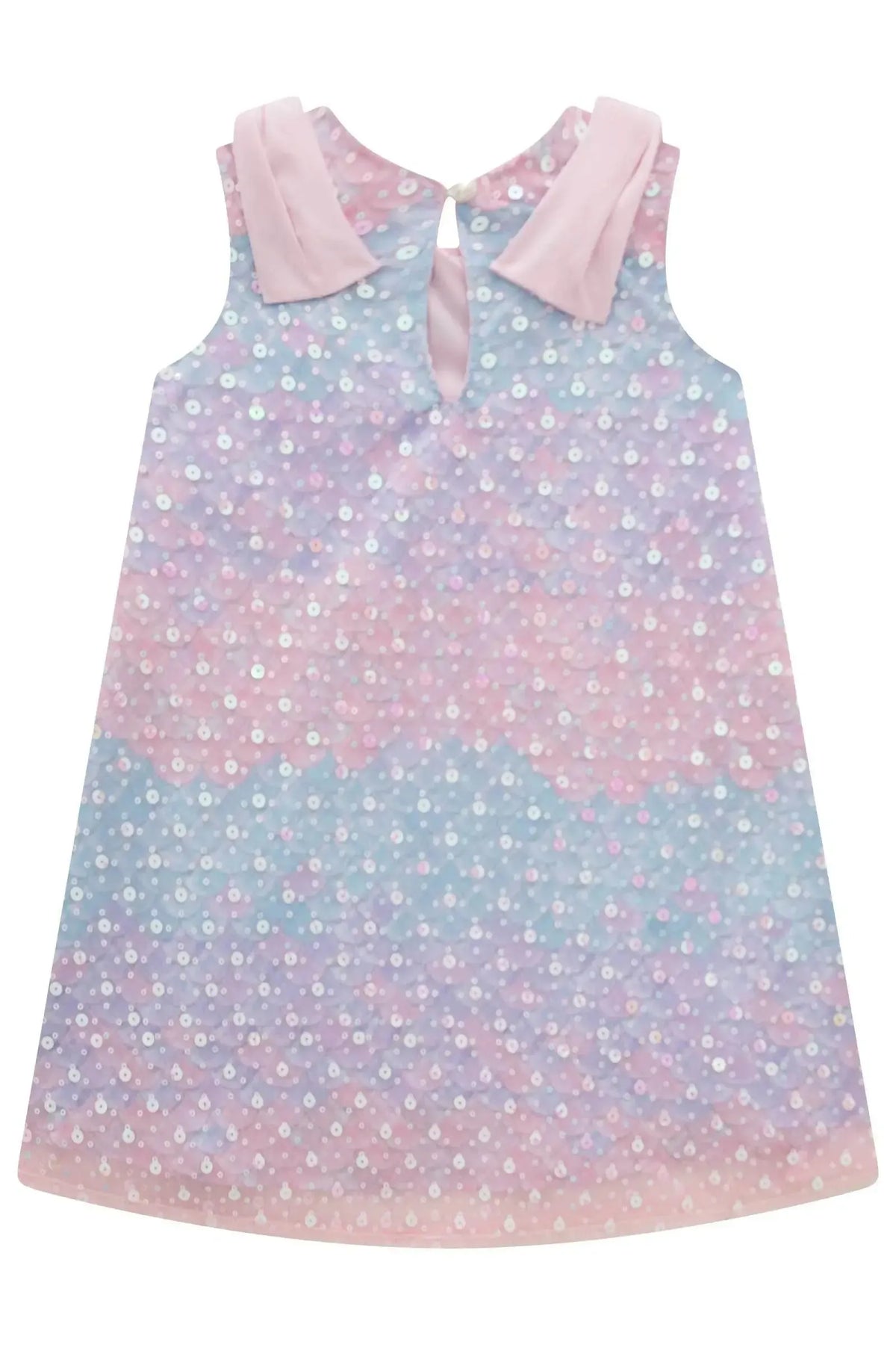 Vestido em Tule Paetê Bordado 99414 Kukiê Infantil Menina