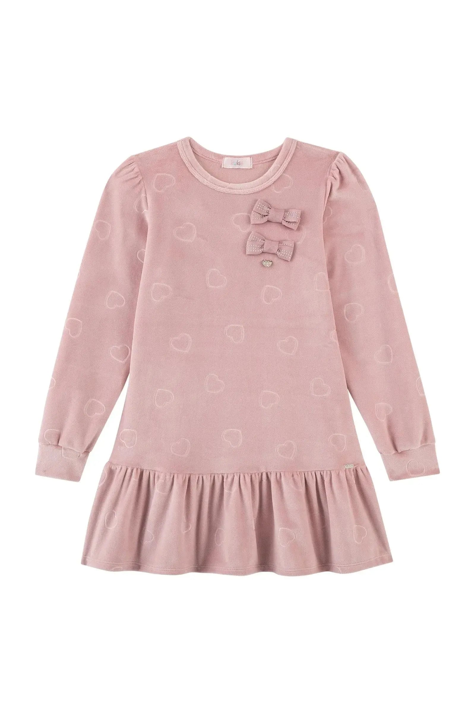 Vestido em Veludo Lovely 92491 Kukiê Infantil Menina