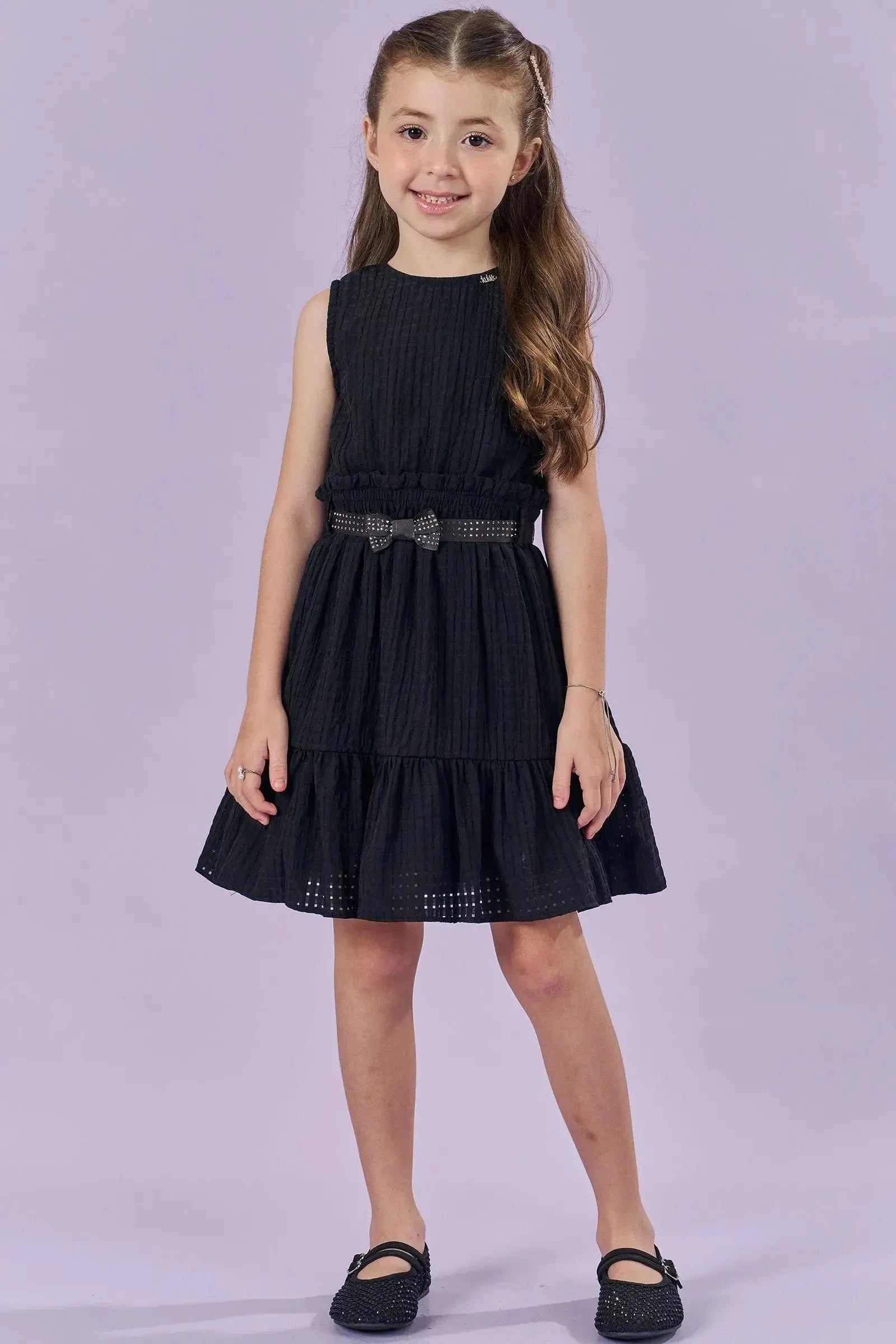 Vestido em Vichy Devore 83472 Kukiê Infantil Menina
