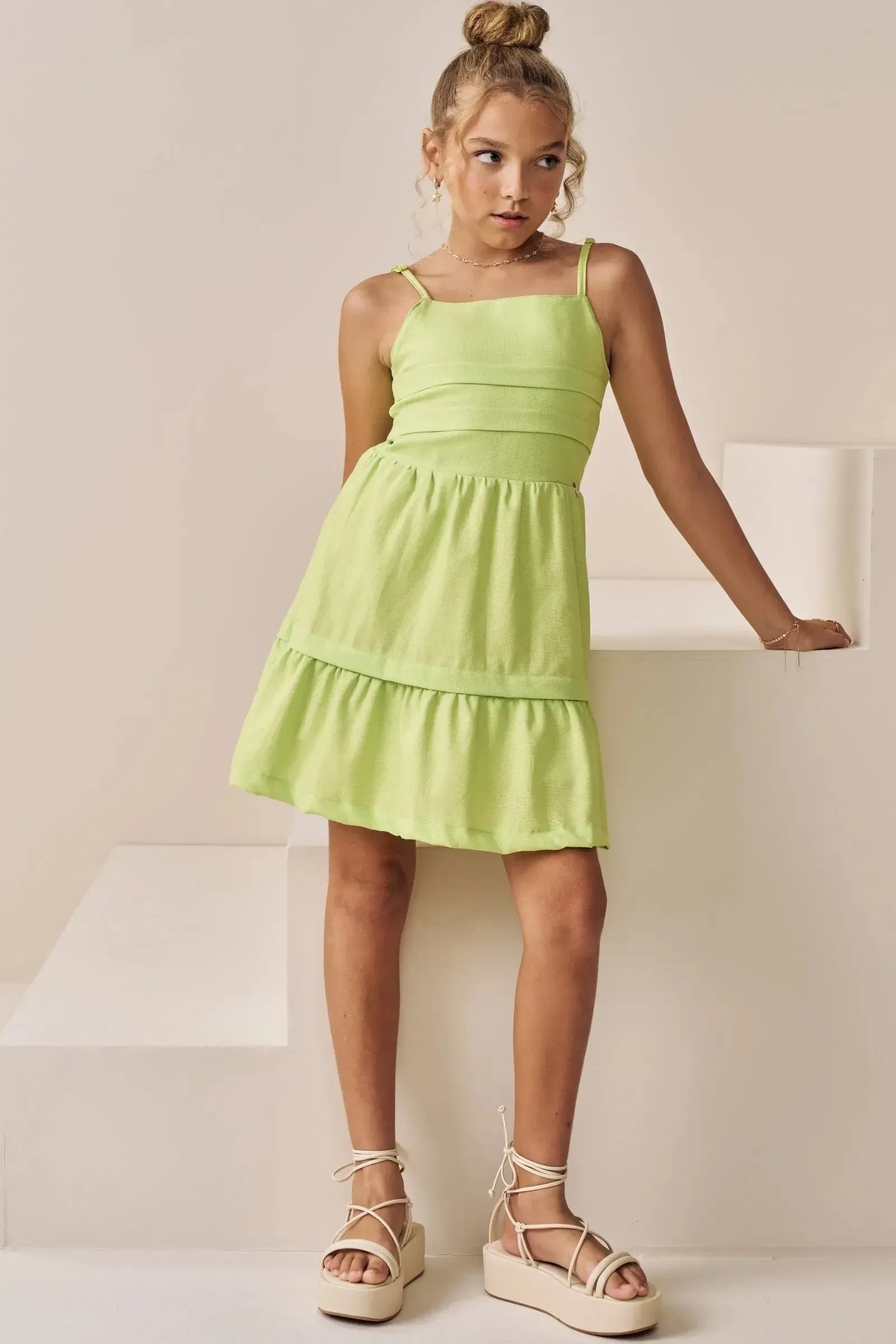 Vestido em Viscolinho 87853 Vic&Vicky Teen Menina