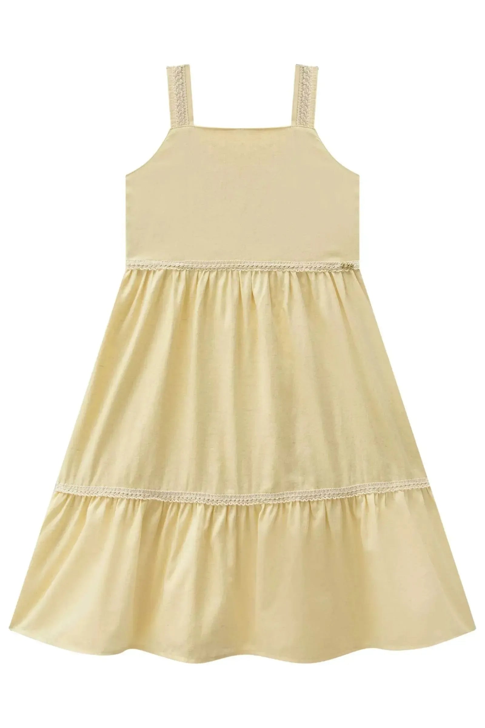Vestido em Viscolinho Sarjado 98298 Kukiê Infantil Menina