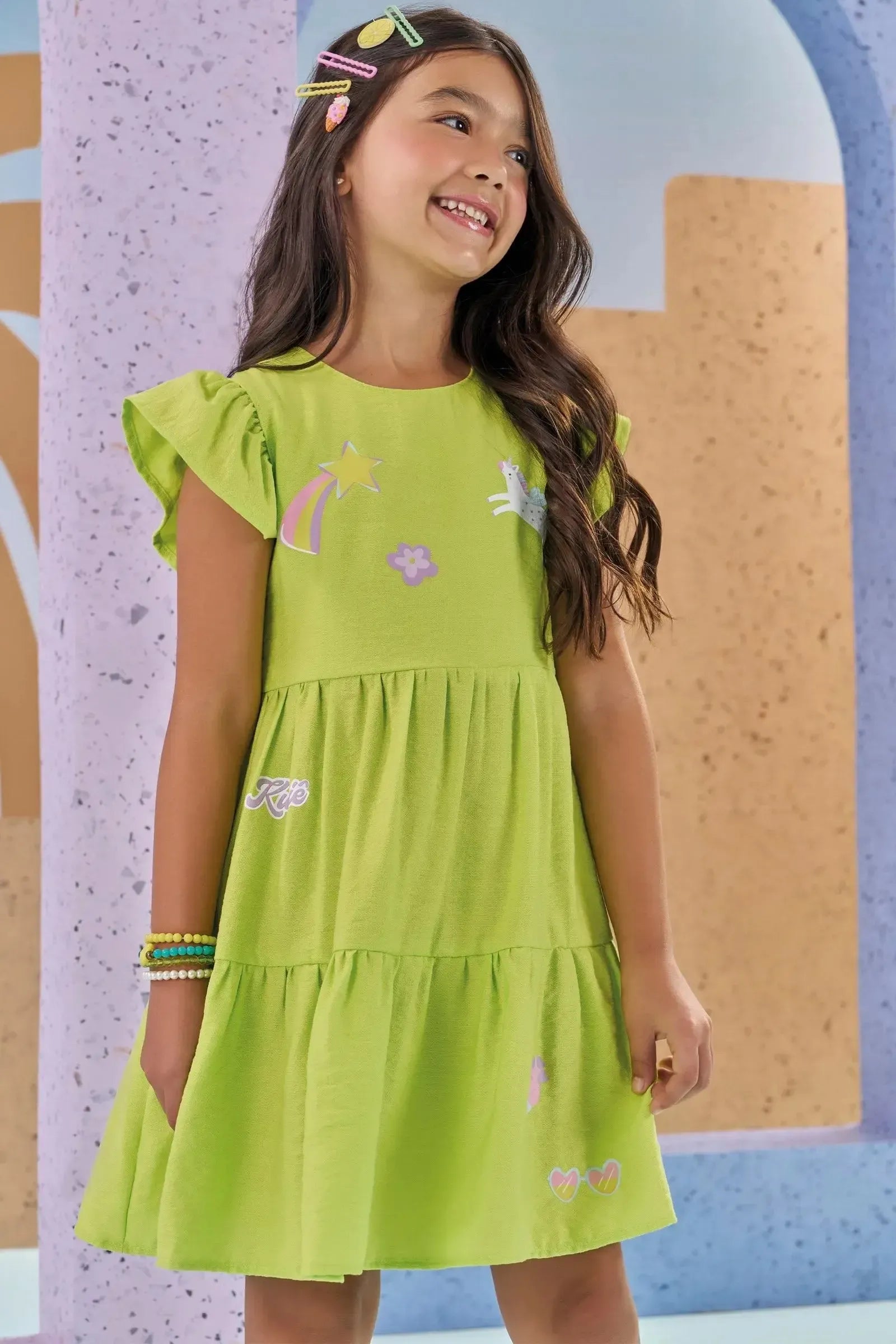 Vestido em Viscose 87677 Kukiê Infantil Menina