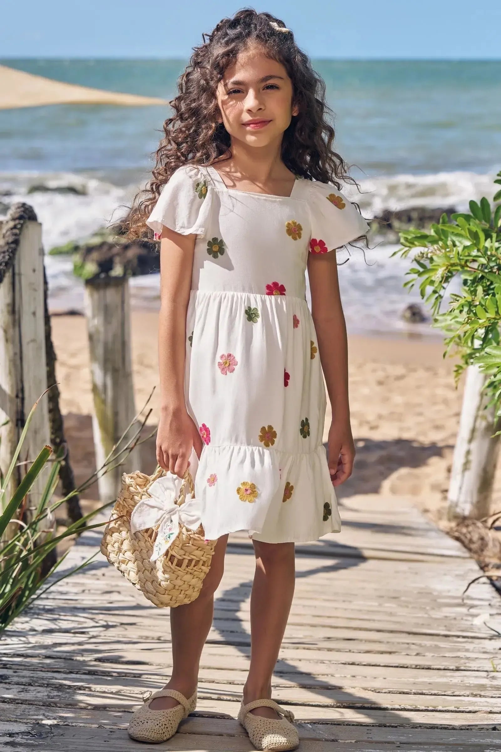 Vestido em Viscose Bordado 96423 Infanti Infantil Menina
