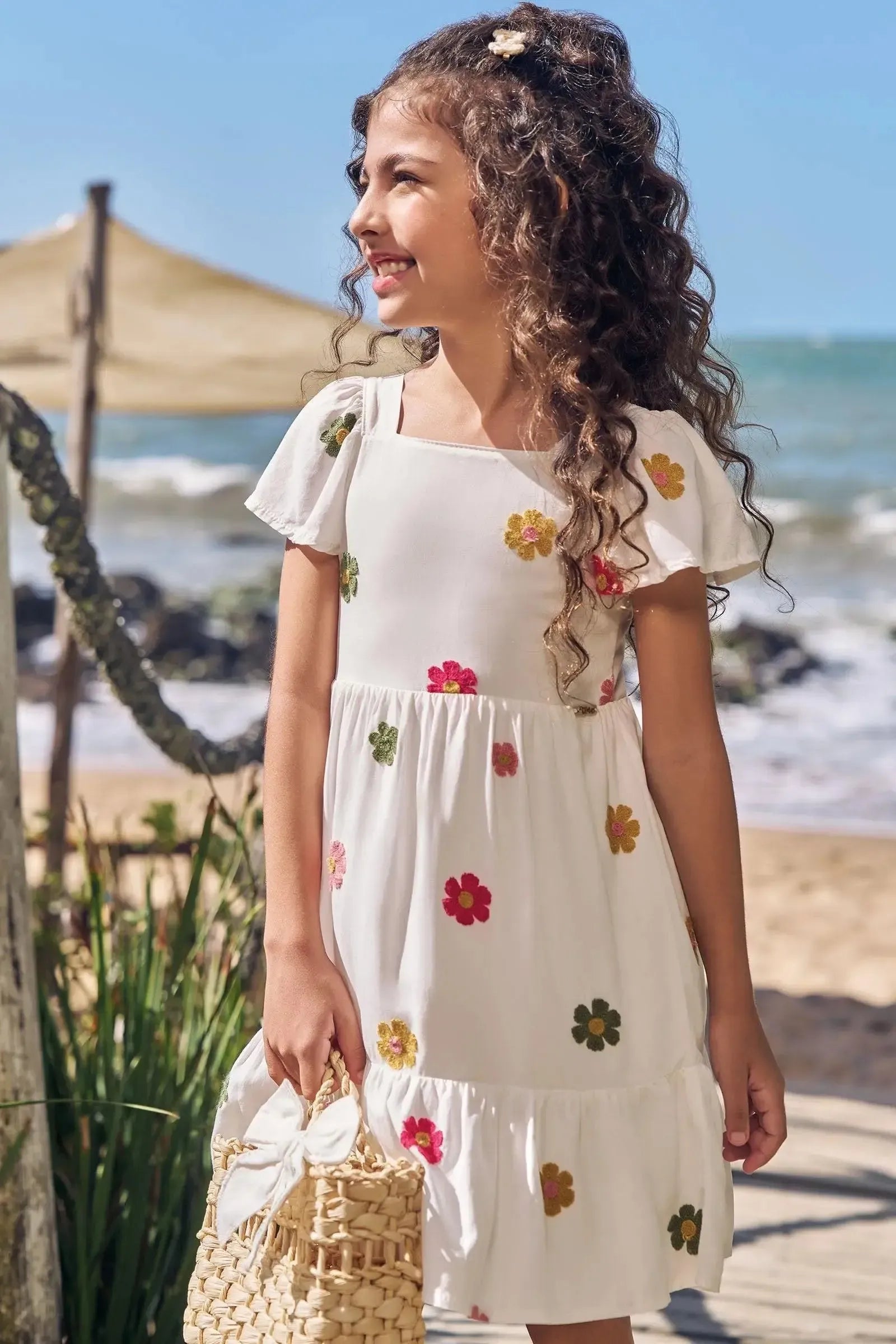 Vestido em Viscose Bordado 96423 Infanti Infantil Menina