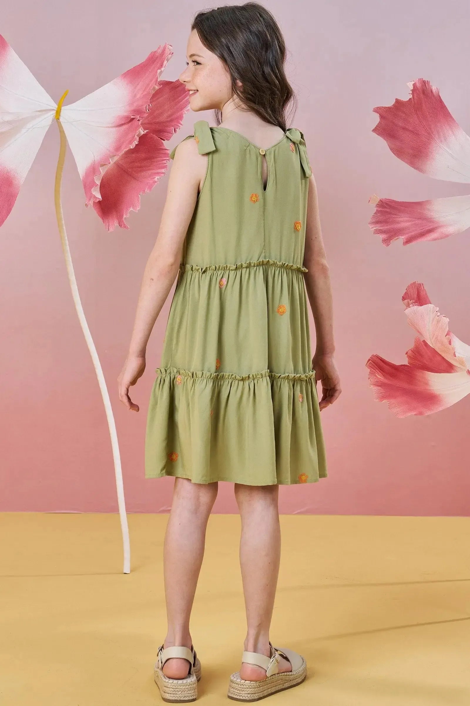 Vestido em Viscose Bordado Flores 82982 Infanti Infantil Menina