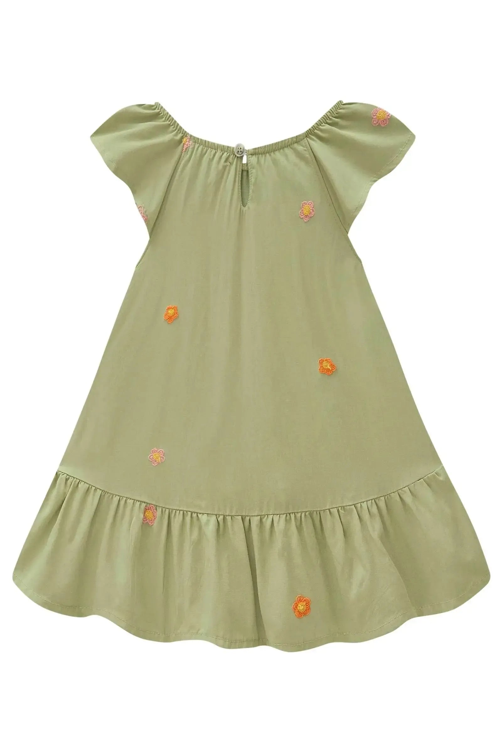 Vestido em Viscose Bordado Flores 83153 Infanti Bebê Menina