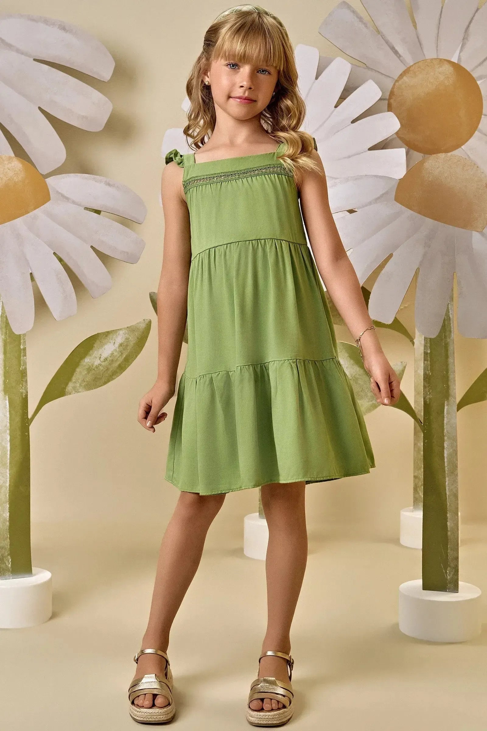 Vestido em Viscose Lirio 88145 Infanti Infantil Menina