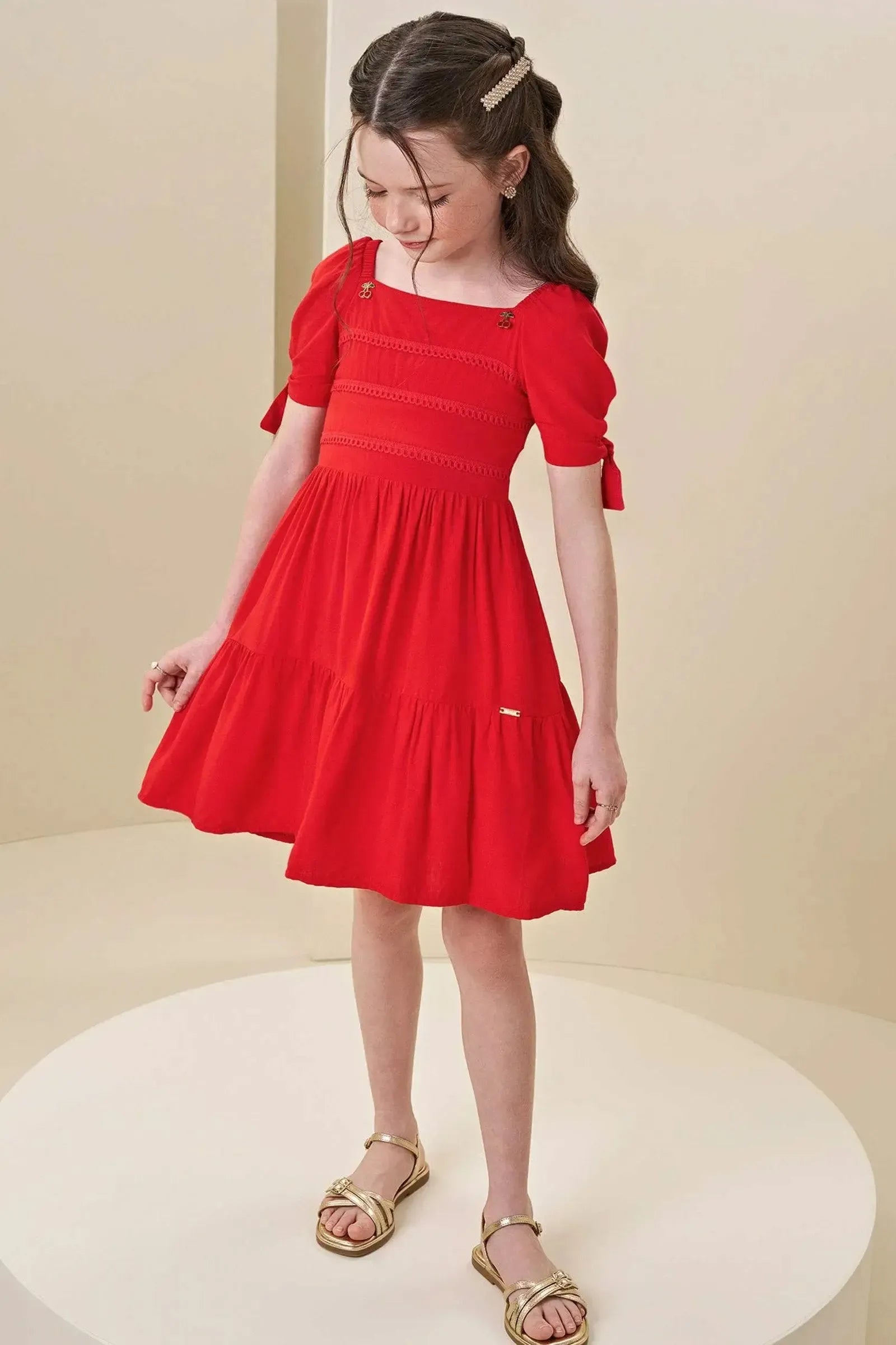 Vestido em Viscose Nice 84012 Infanti Infantil Menina