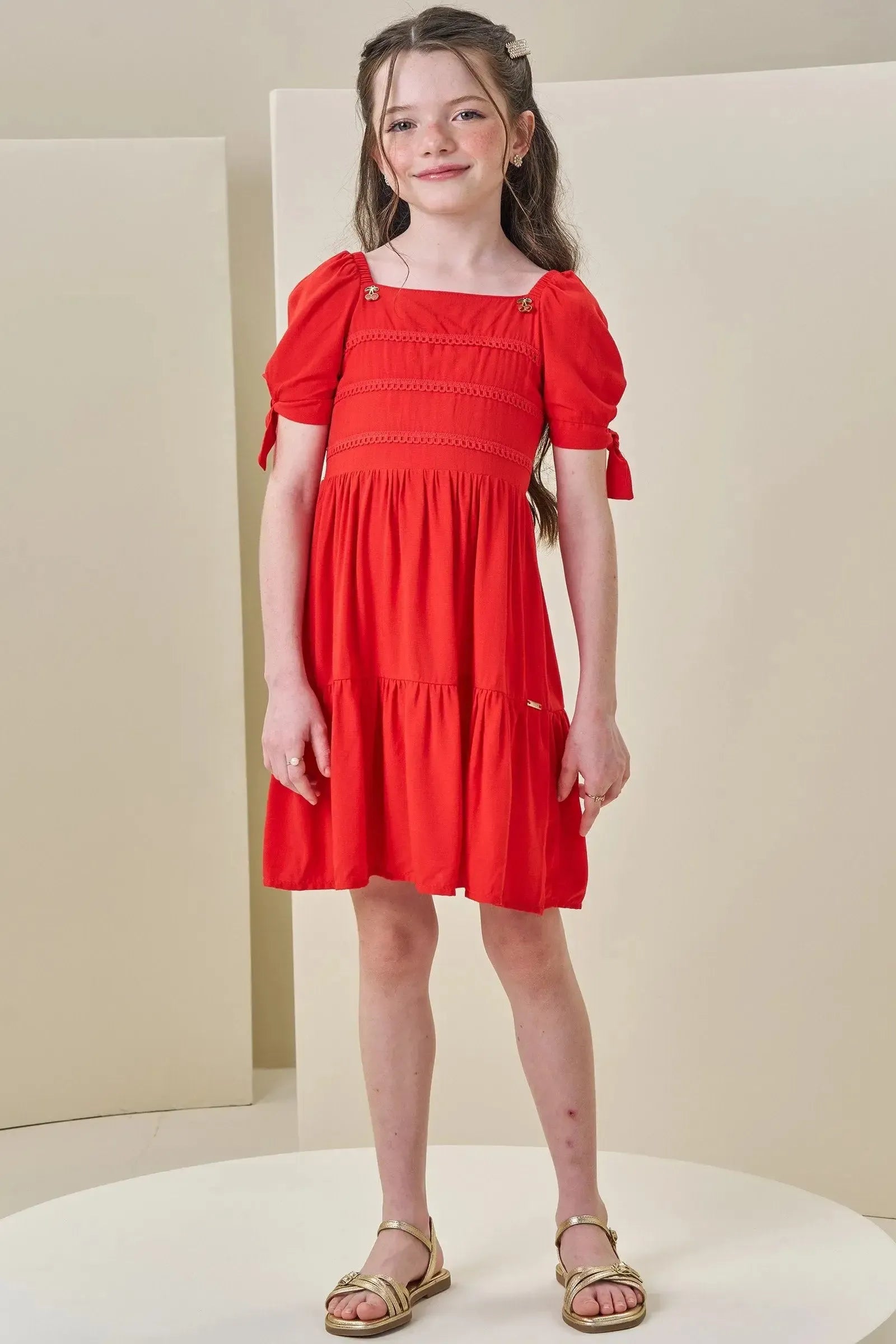 Vestido em Viscose Nice 84012 Infanti Infantil Menina