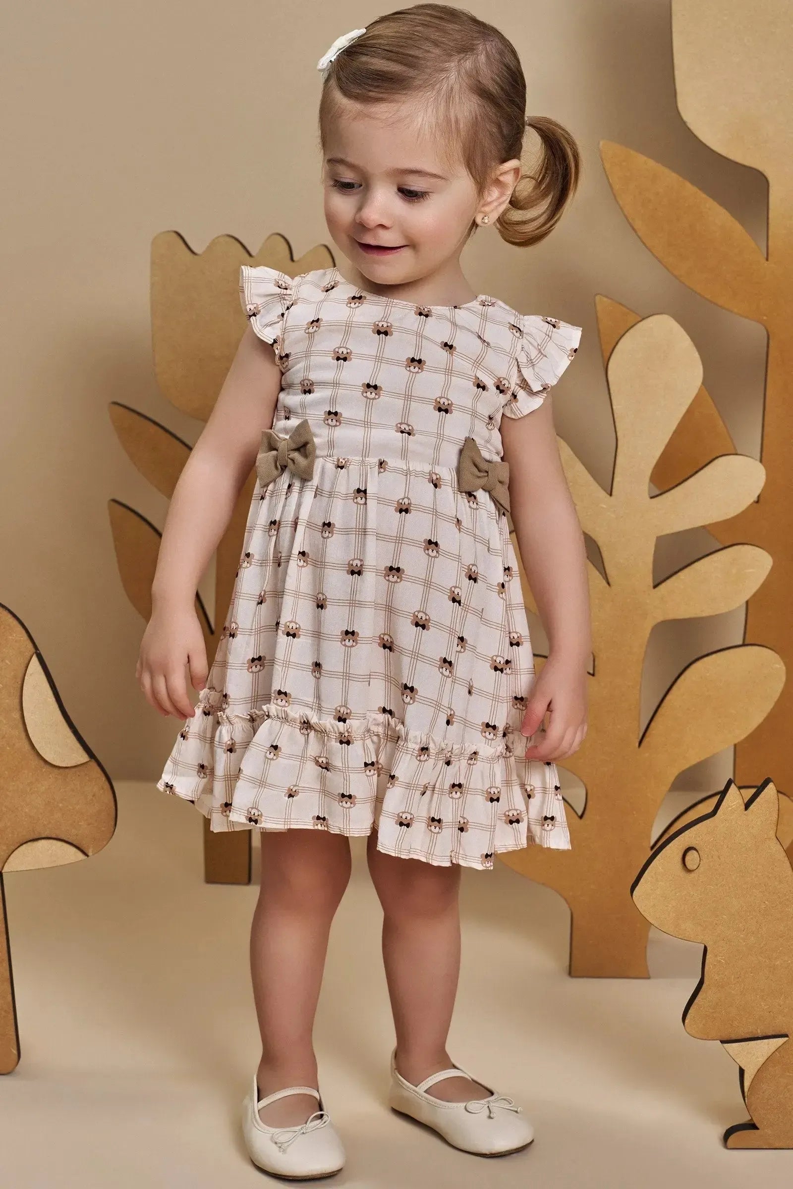 Vestido em Viscose Sarjada 93452 Infanti Bebê Menina