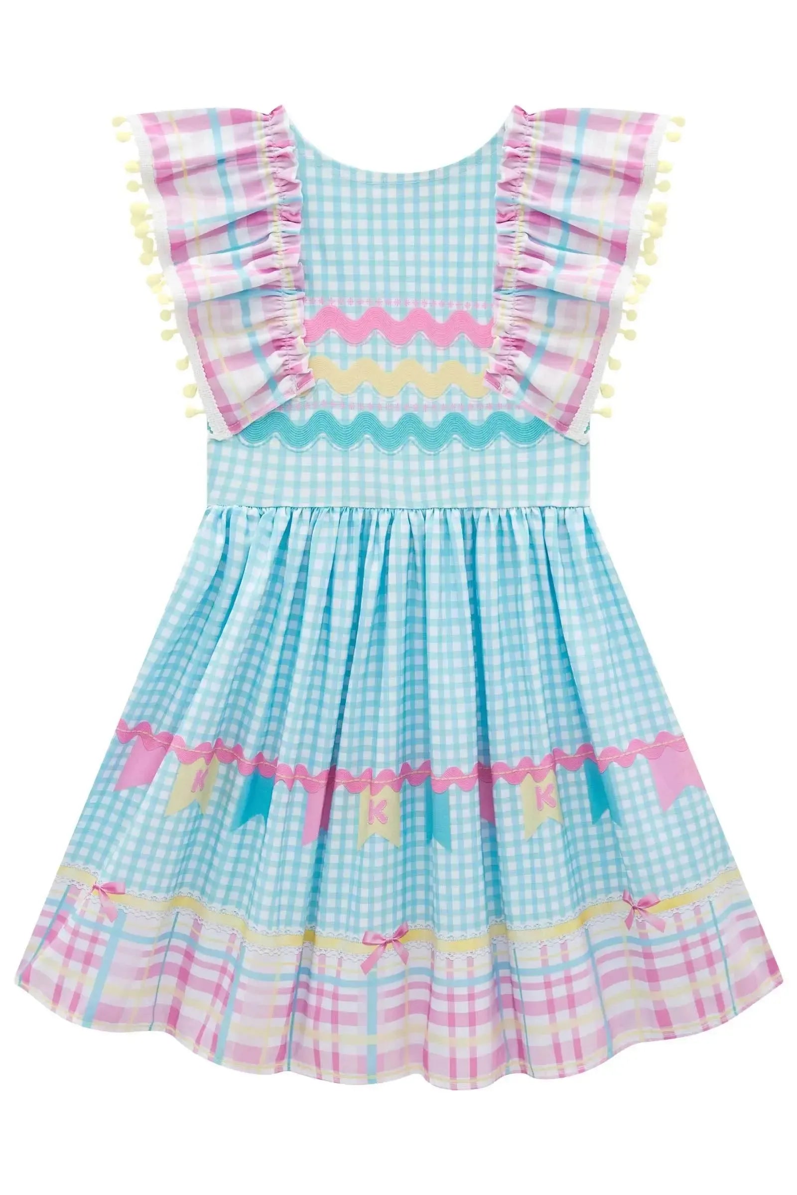Vestido Junino Candy Color em Malha Power e Nylon 97814 Kukiê Infantil Menina