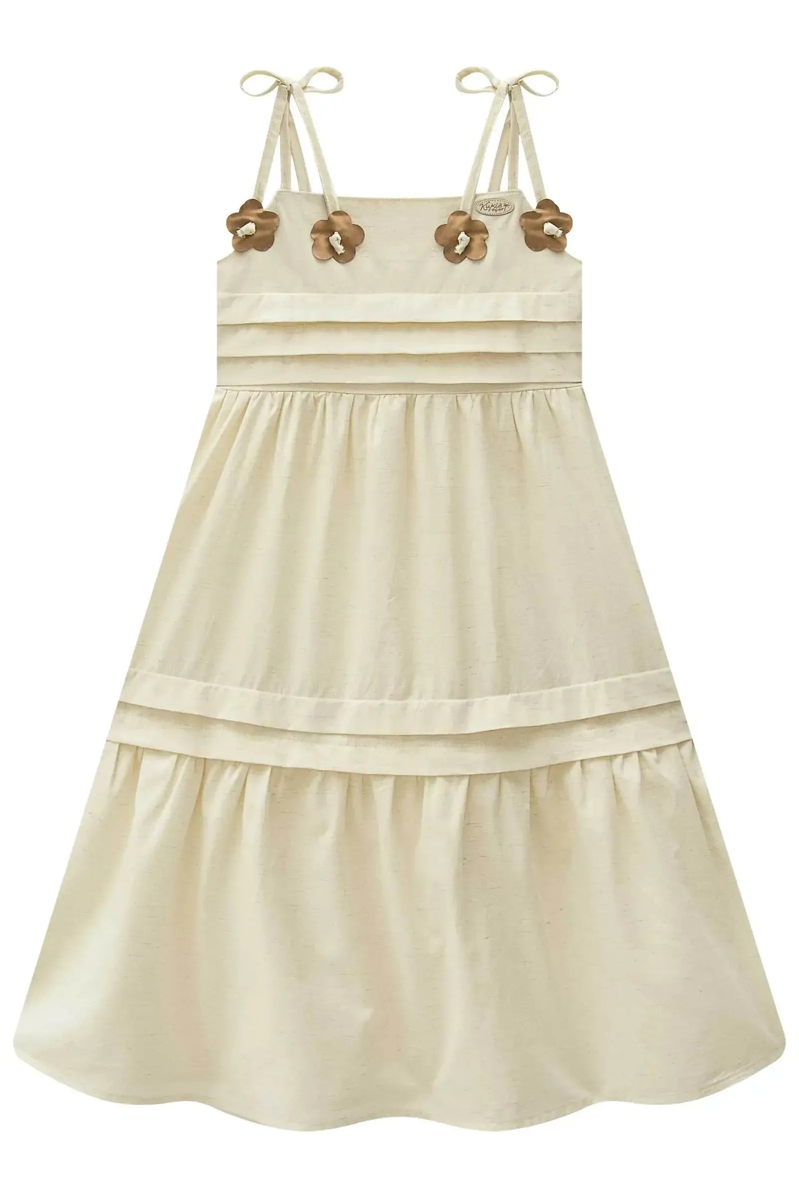 Vestido Midi em Linho Deluxe 98305 Kukiê Infantil Menina