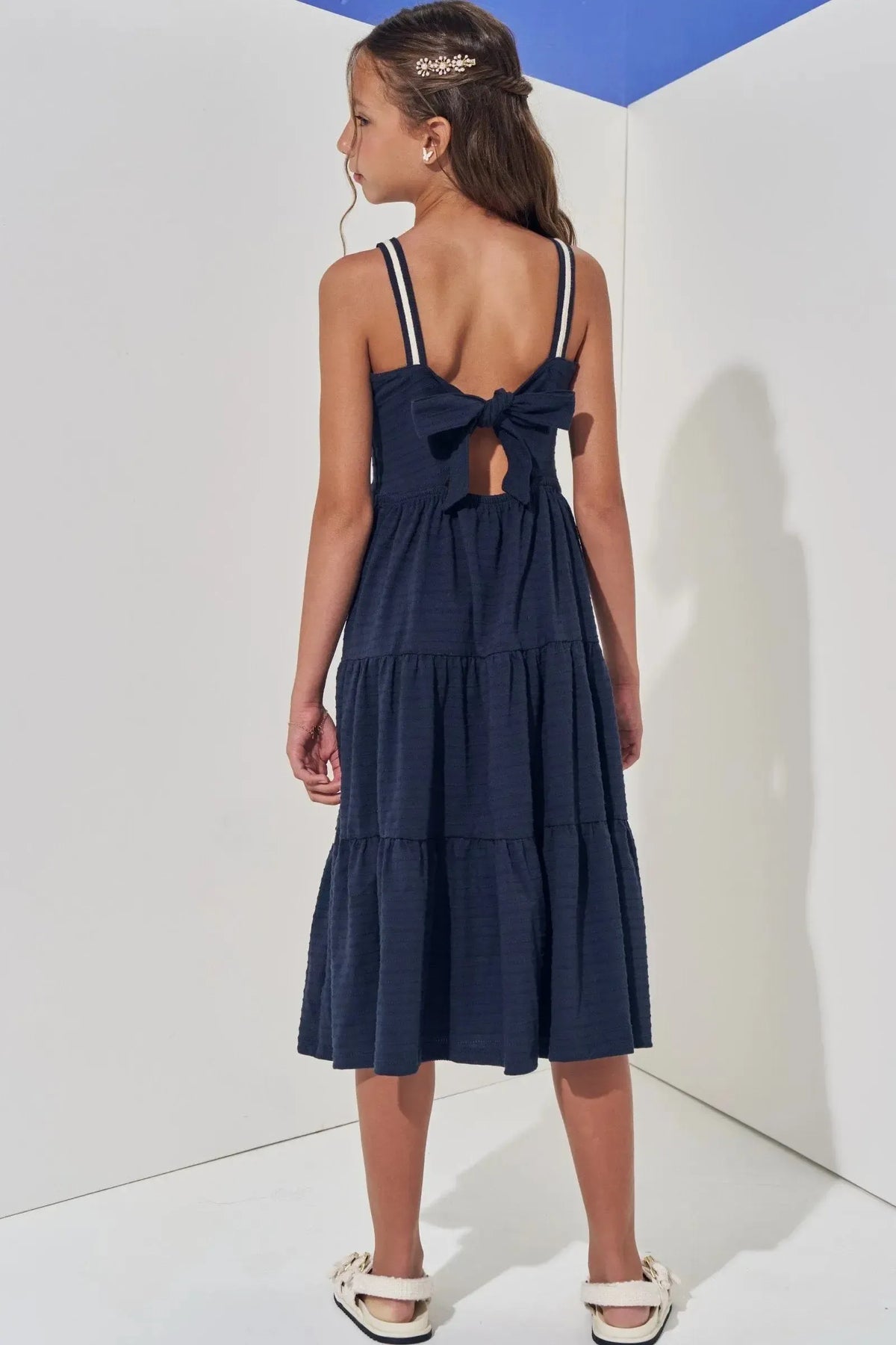 Vestido Midi em Malha Textura 98915 Vic Teen Menina