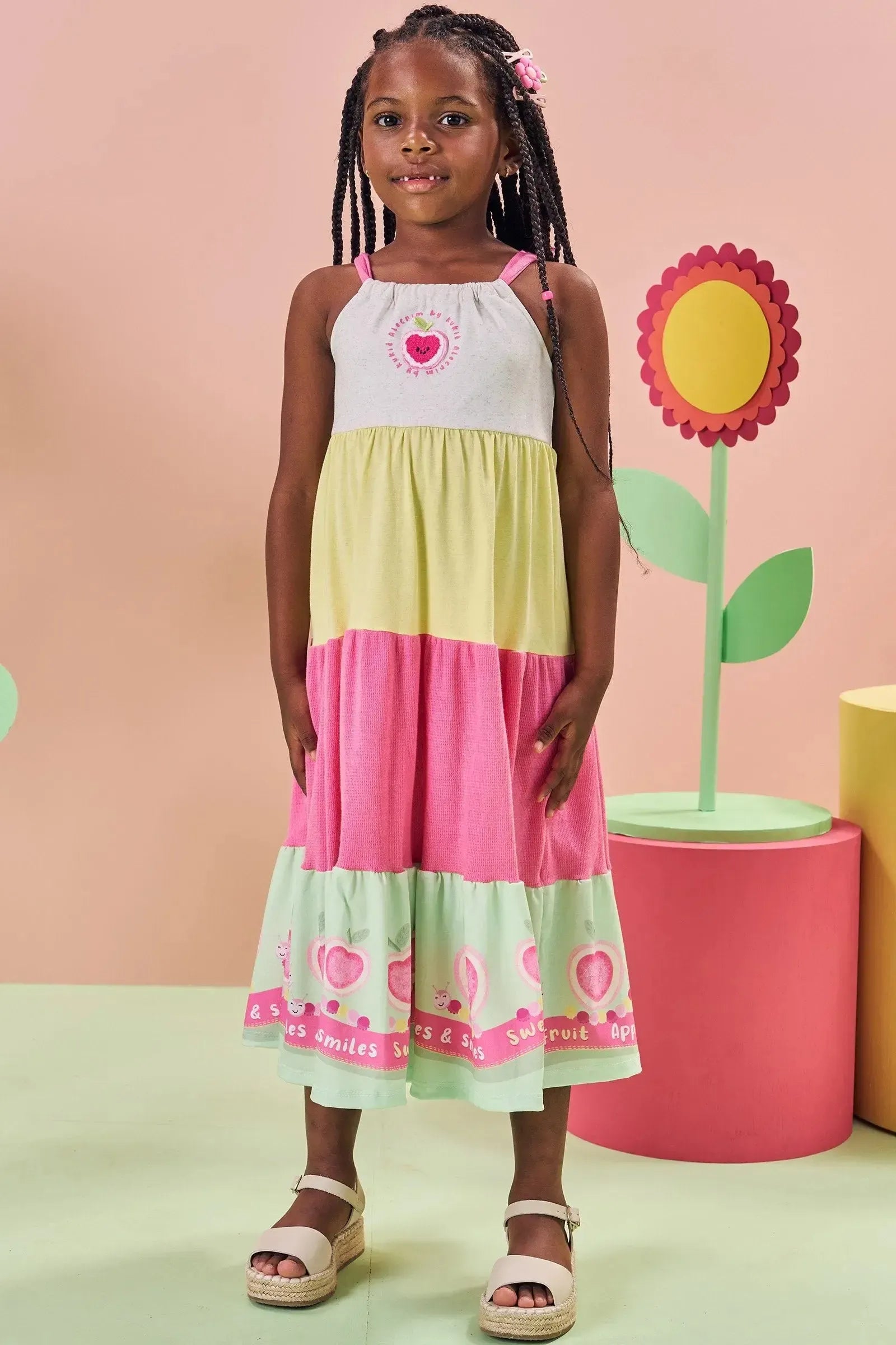 Vestido Midi em Meia Malha 84167 Kukiê Infantil Menina
