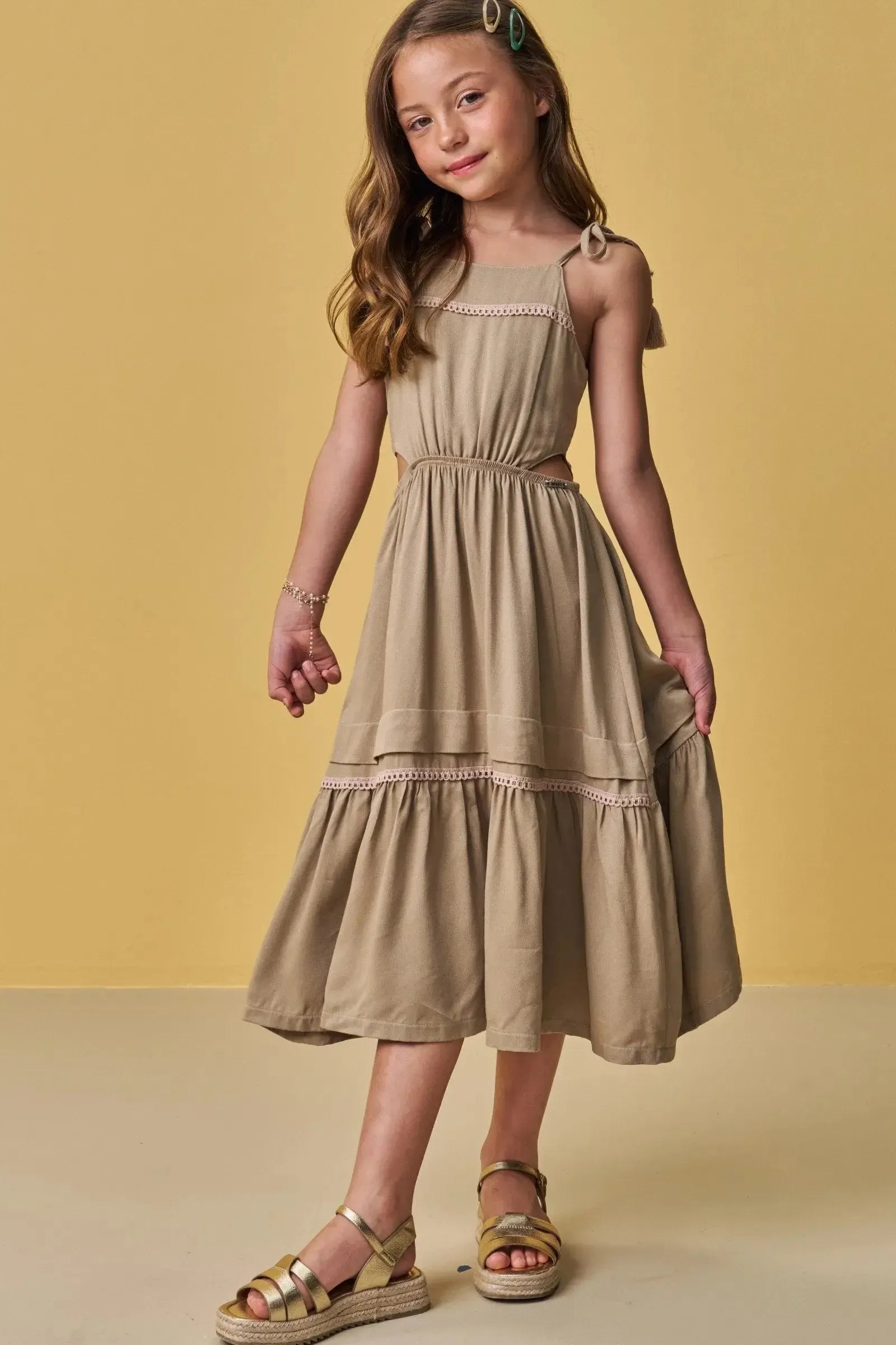 Vestido Midi em Viscose Lírio 88168 Infanti Infantil Menina