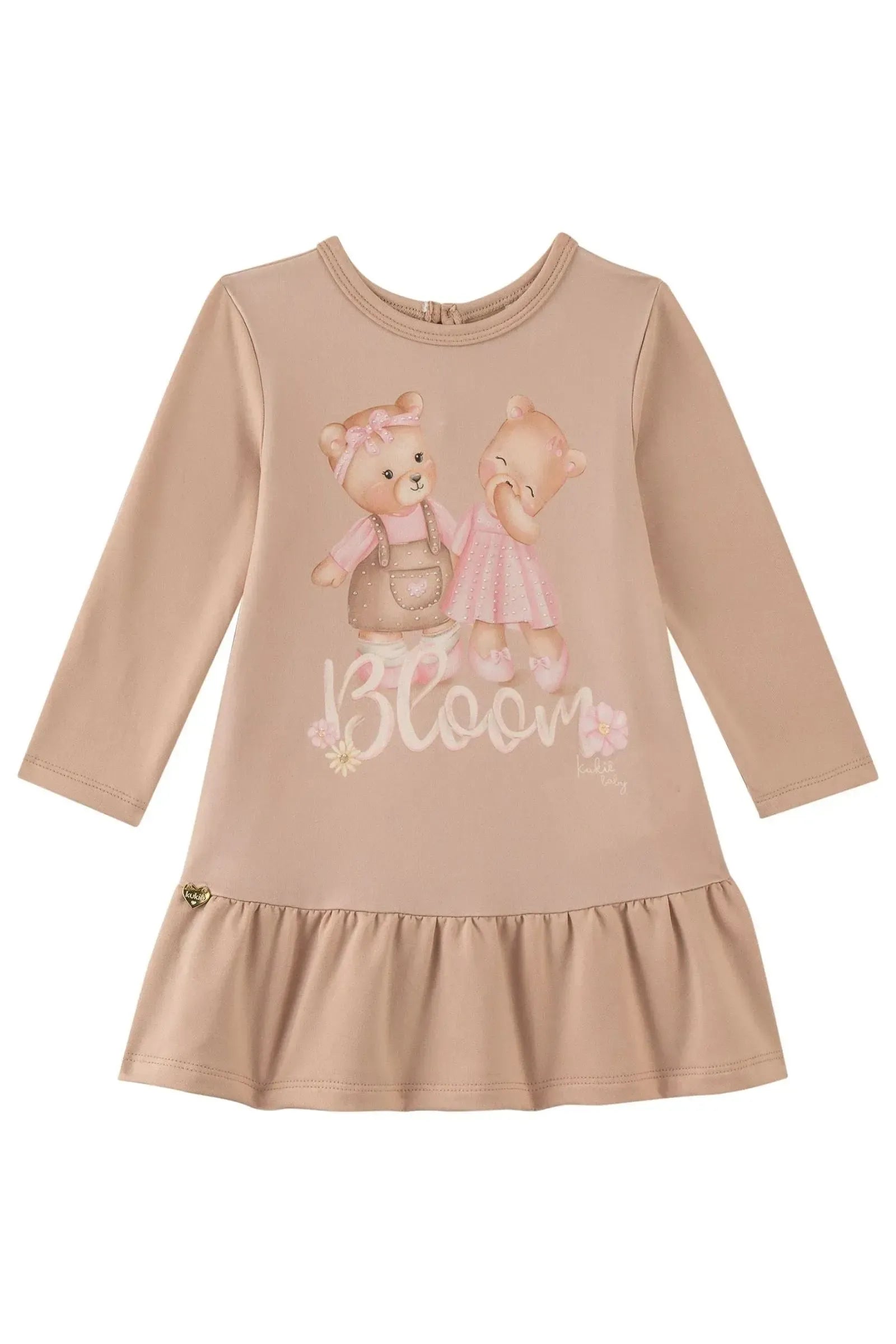 Vestido em Termoskin Peluciado 90877 Kukiê Bebê Menina