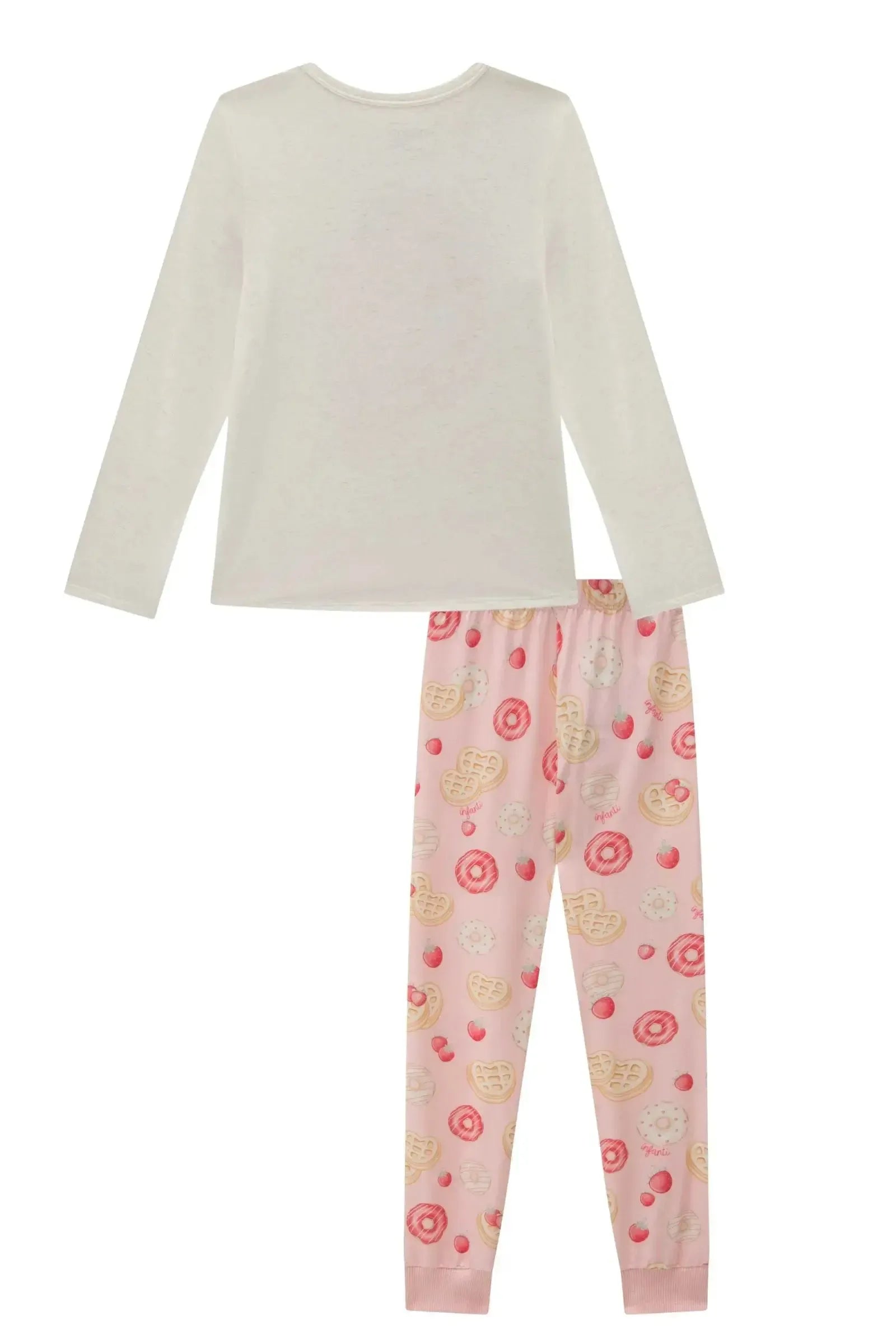 Conjunto de Pijama de Blusa com Calça em Malha Comfy 89634 Infanti Infantil Menina