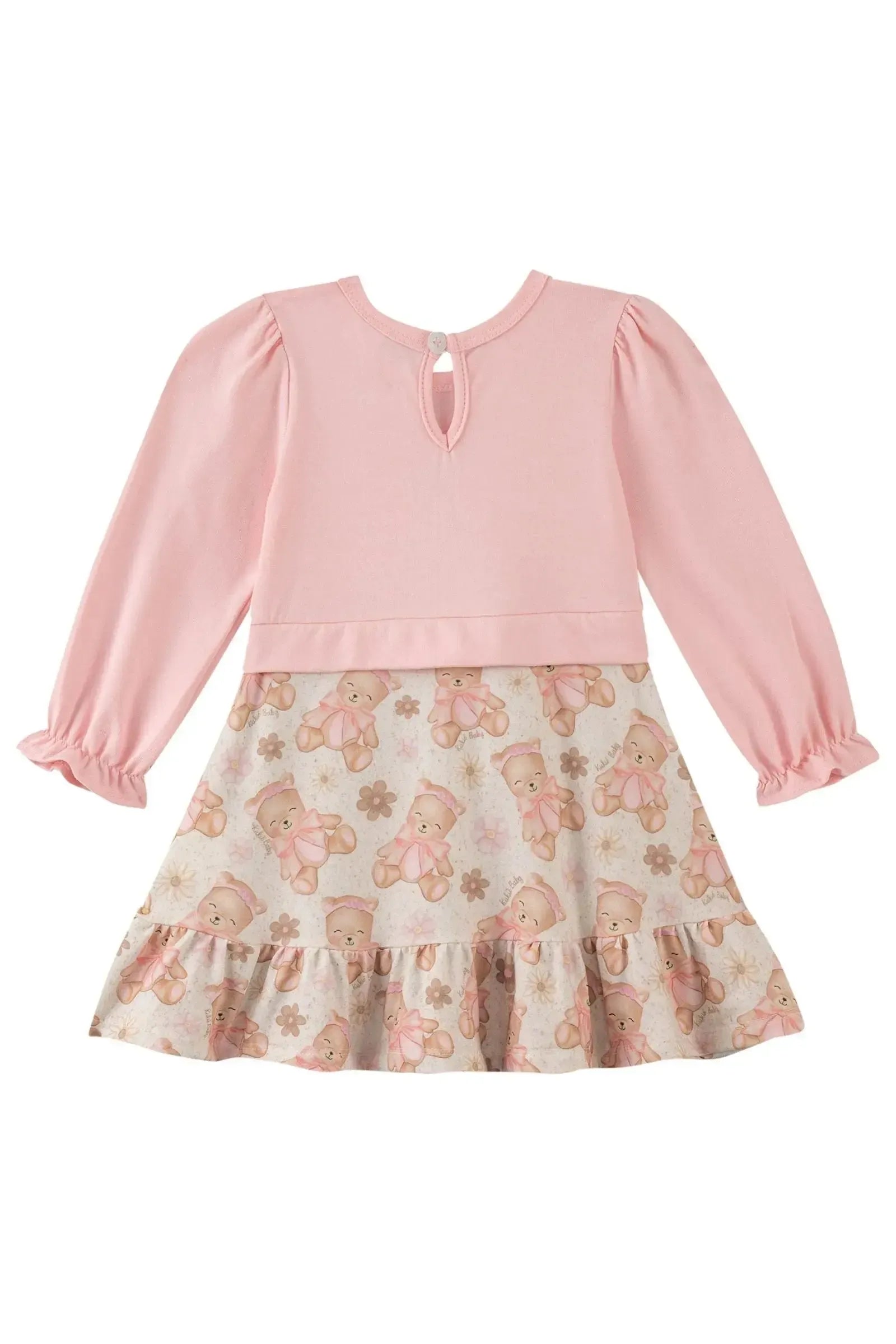 Vestido em Cotton e Malha Power 90942 Kukiê Bebê Menina
