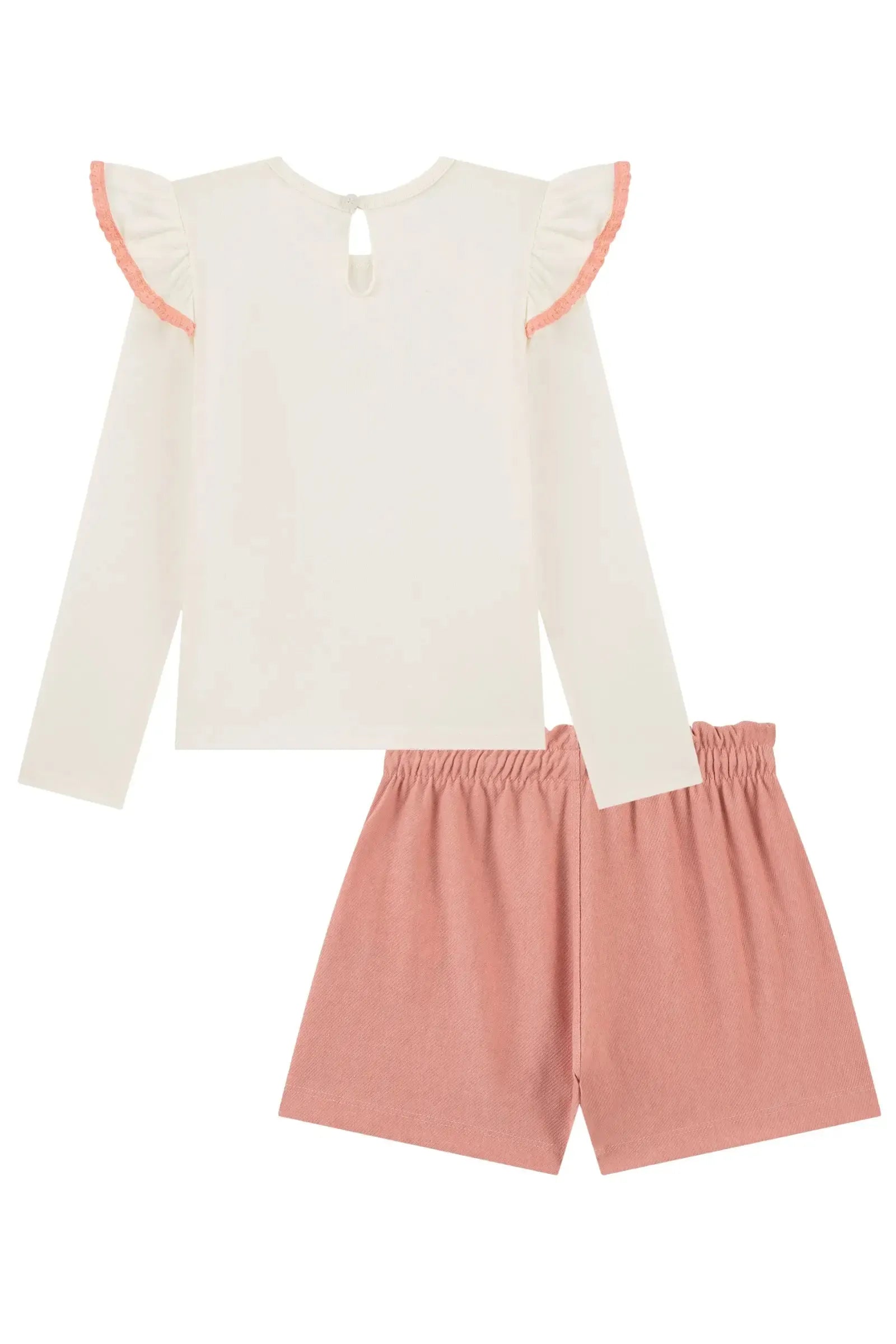 Conjunto de Blusa em Cotton e Shorts em Cotton Jeans 94245 Kukiê Infantil Menina