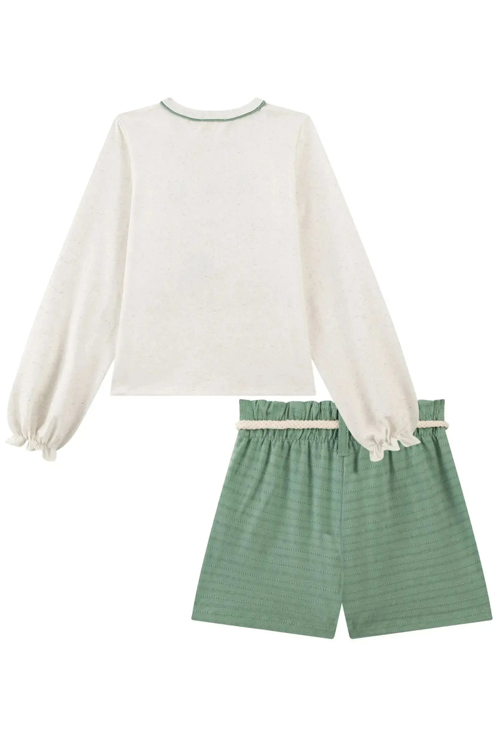 Conjunto de Blusa em Malha Power e Shorts em Malha Textura 89607 Kukiê Infantil Menina