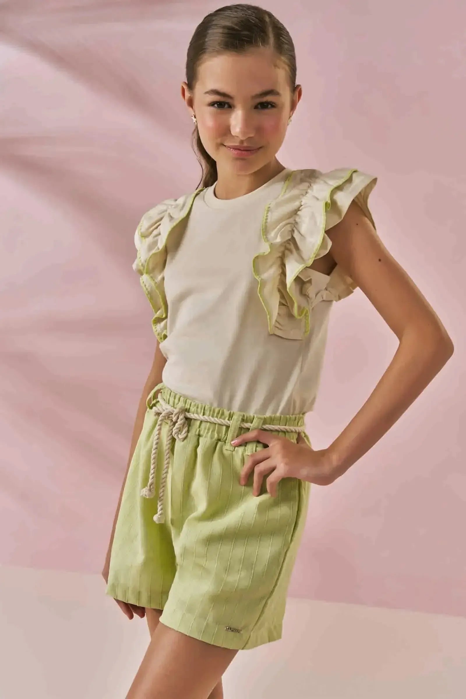 Shorts em Linho Milano 87577 Lilimoon Teen Menina