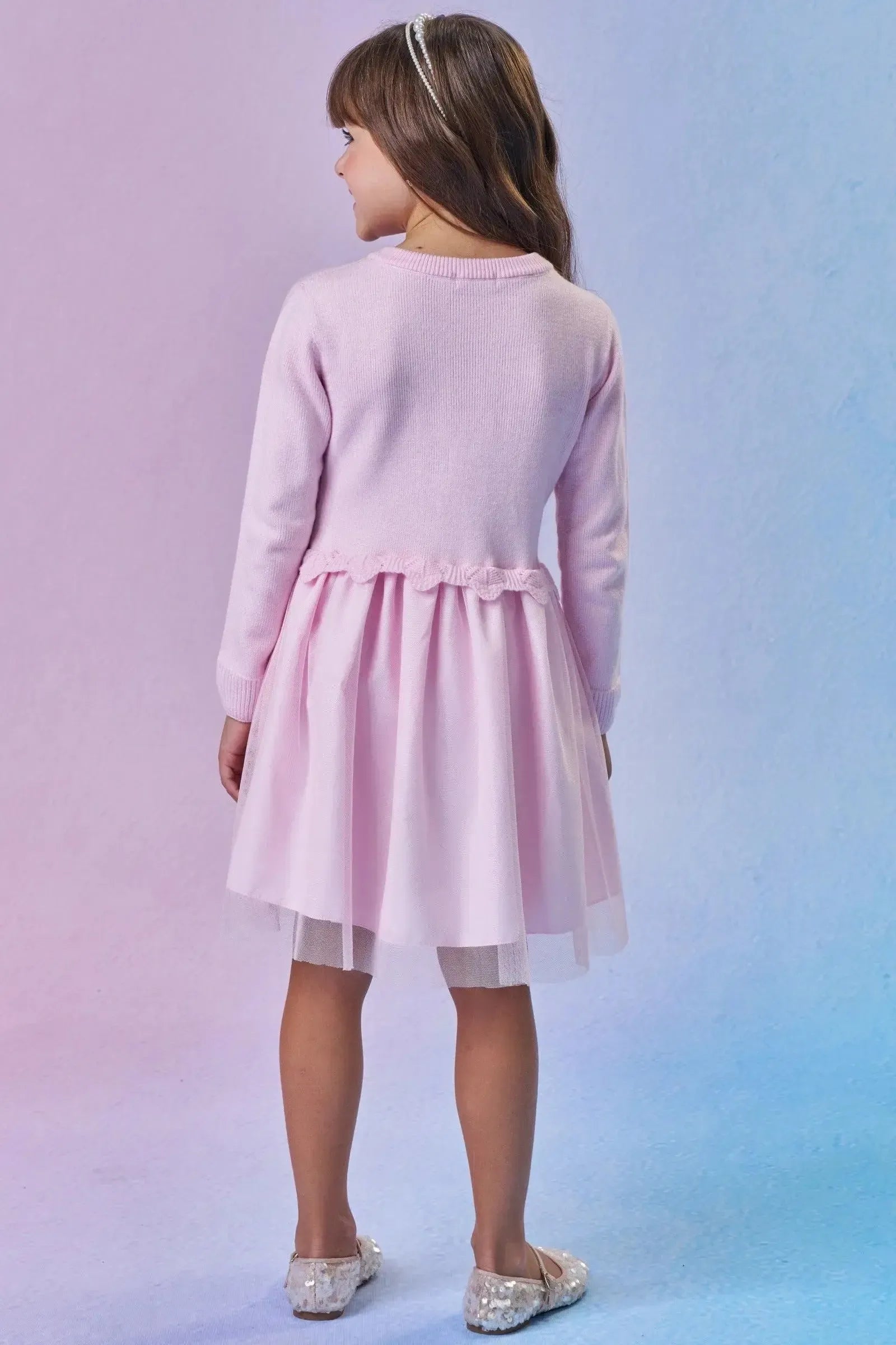 Vestido em Tricot Prime e Tule com Elastano 87684 Infanti Infantil Menina