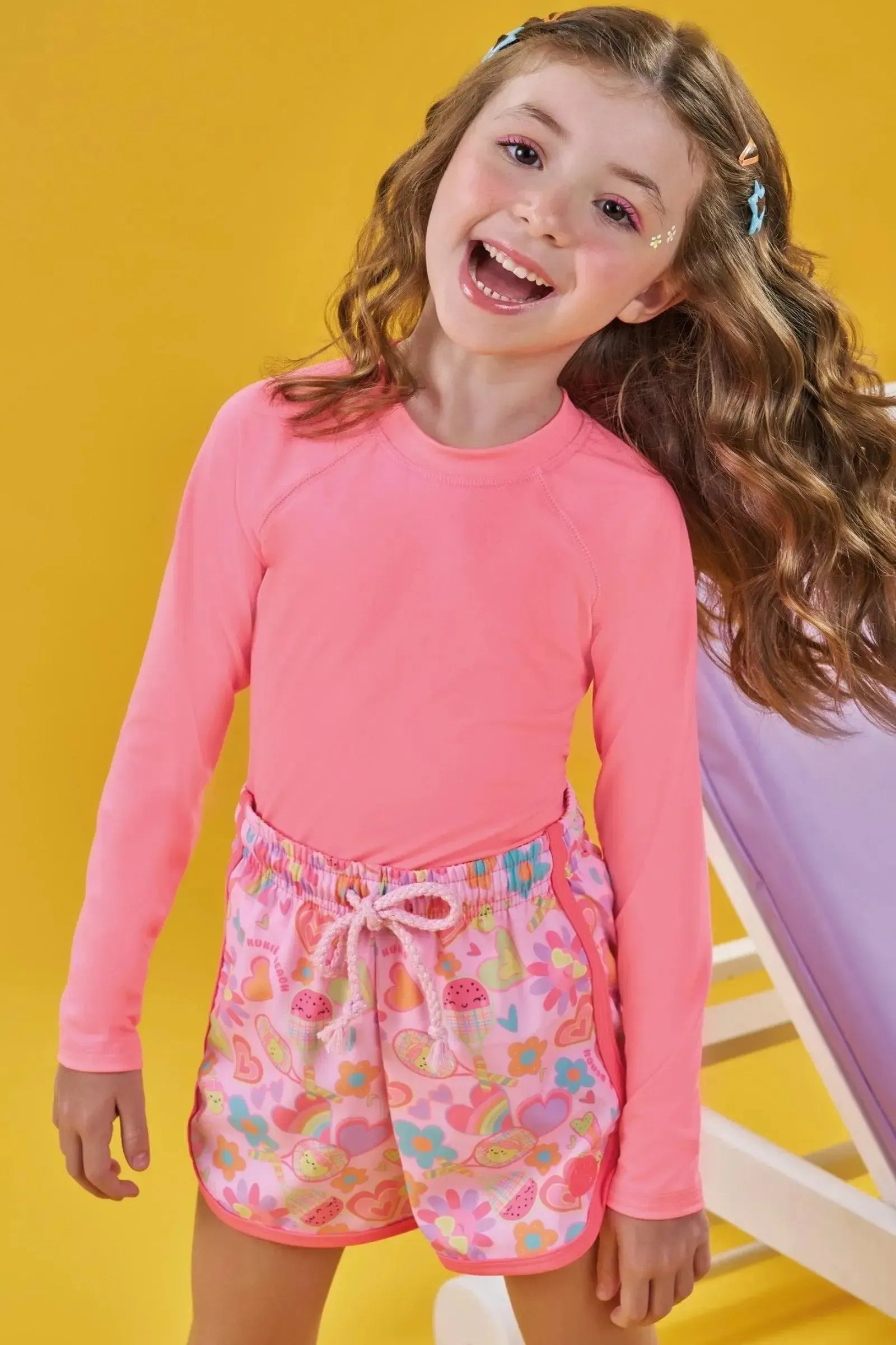 Blusa em Malha com Proteção UV50+ 87995 Kukiê Infantil Menina